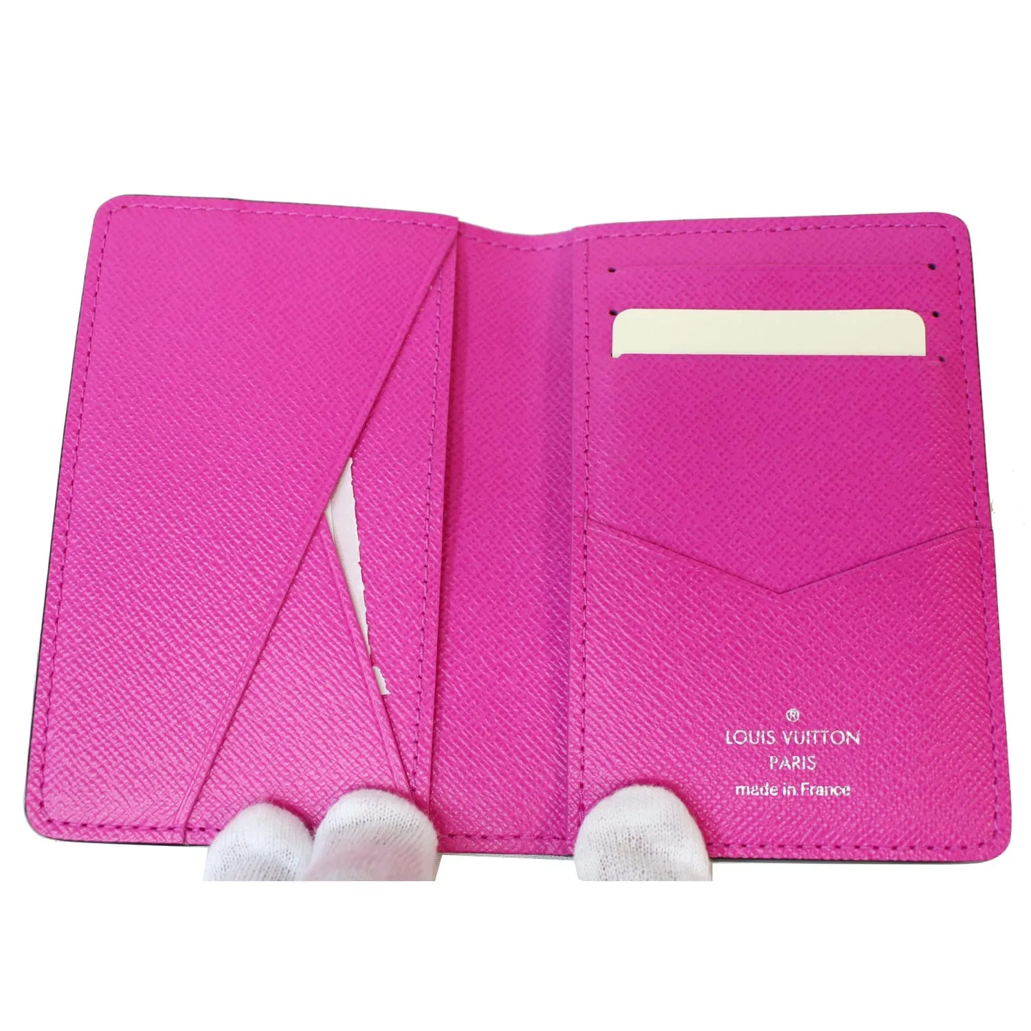 LOUIS VUITTON Monogram Taiga Leather Pocket Organizer Fuchsia