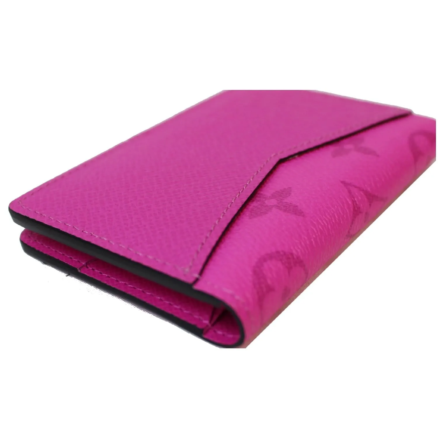 LOUIS VUITTON Monogram Taiga Leather Pocket Organizer Fuchsia