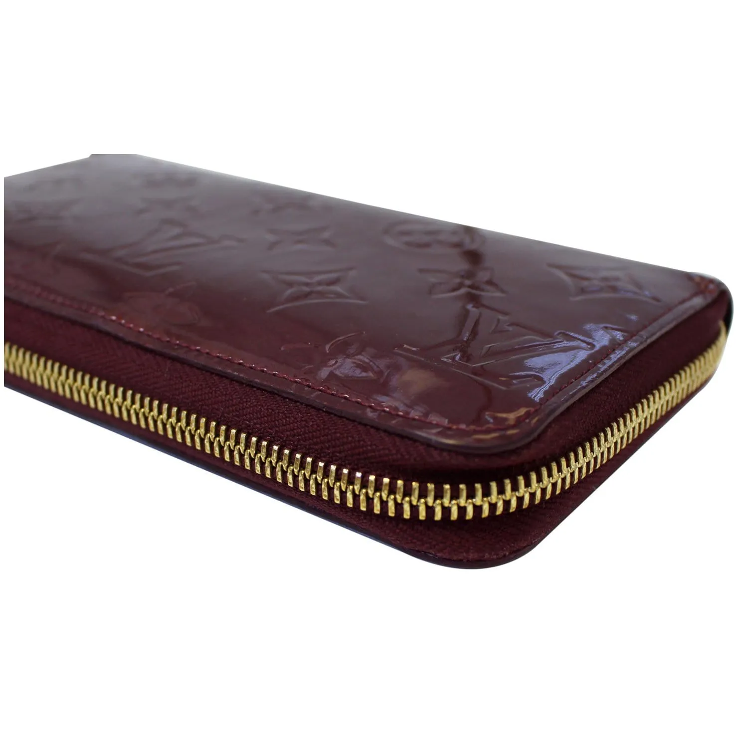 LOUIS VUITTON Monogram Vernis Zippy Wallet Amarante