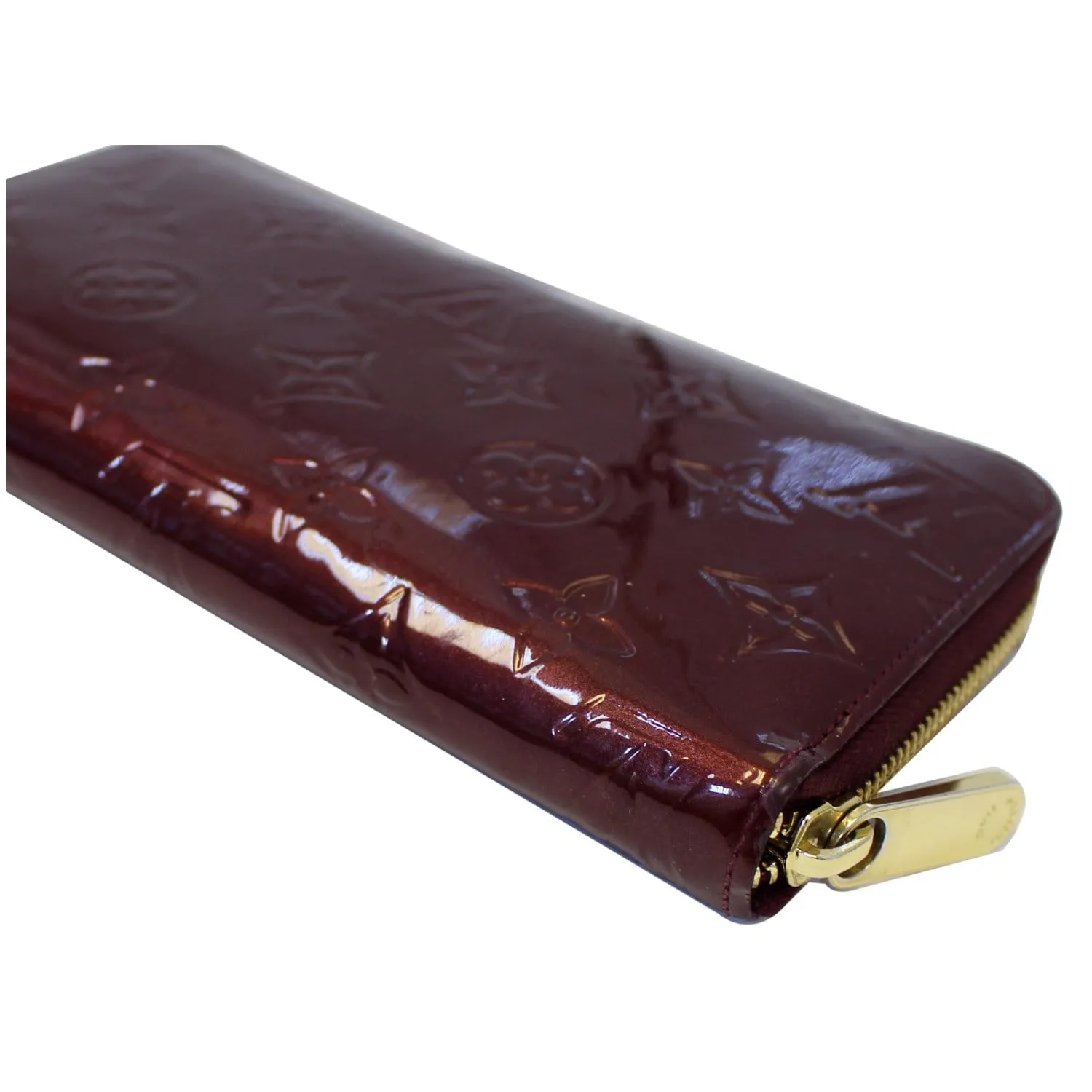 LOUIS VUITTON Monogram Vernis Zippy Wallet Amarante