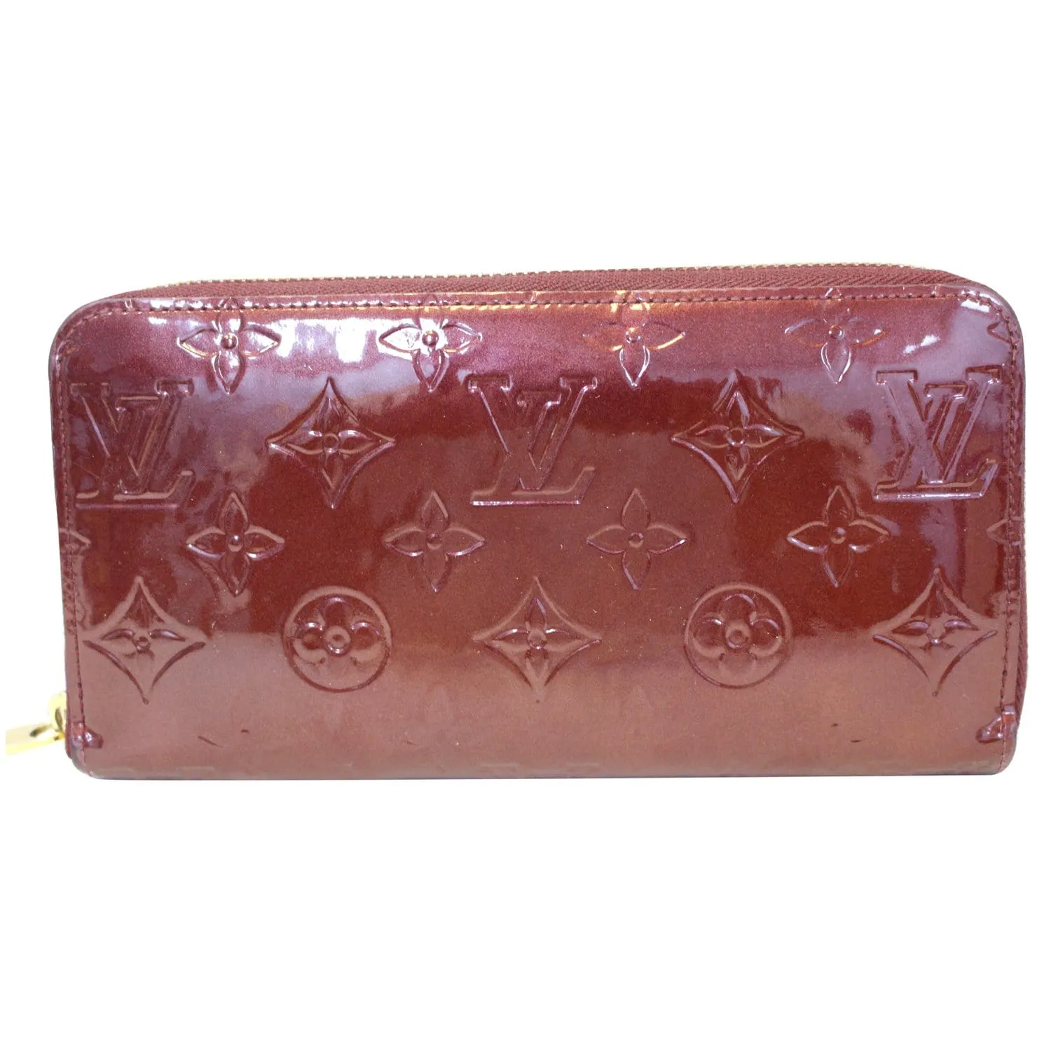 LOUIS VUITTON Monogram Vernis Zippy Wallet Amarante