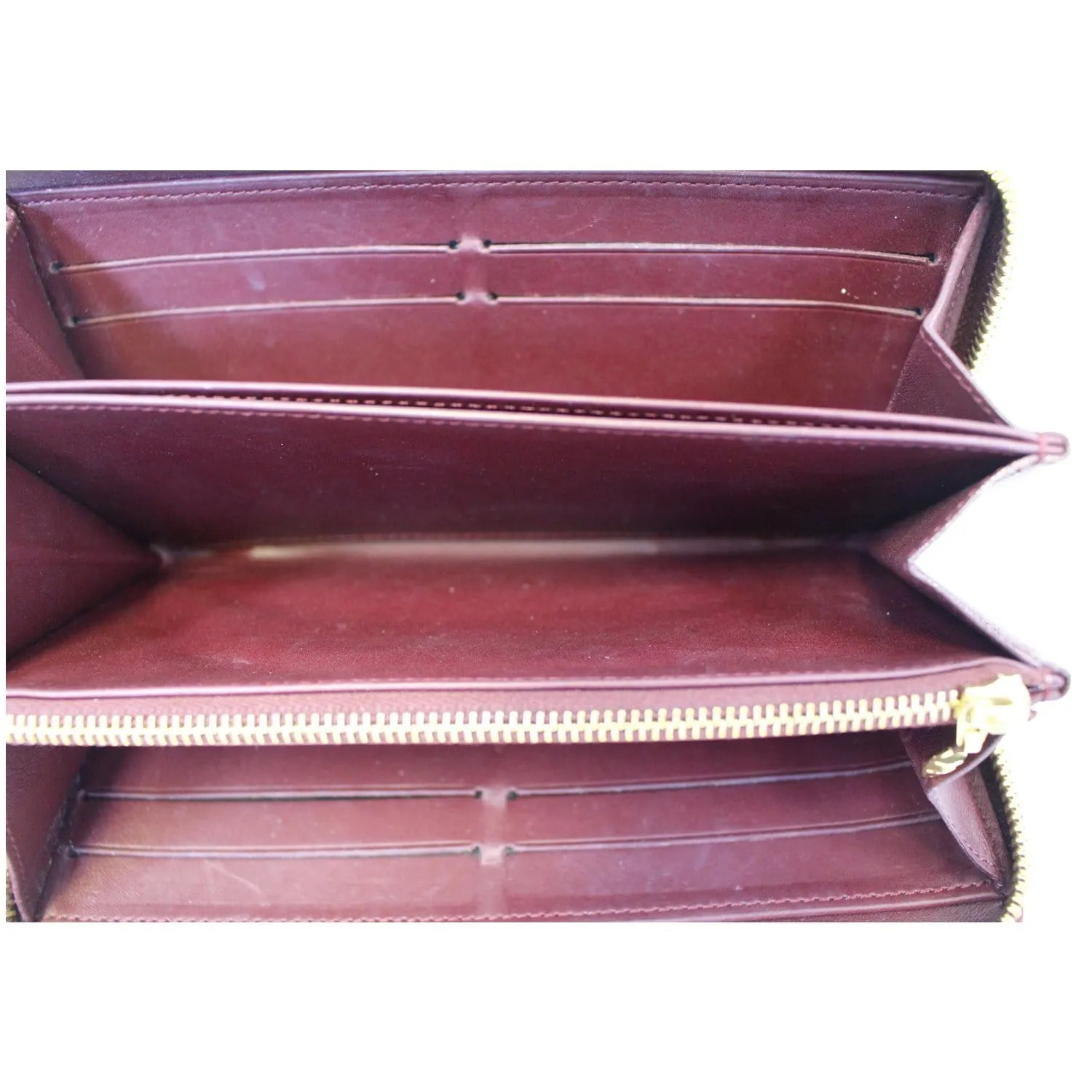 LOUIS VUITTON Monogram Vernis Zippy Wallet Amarante