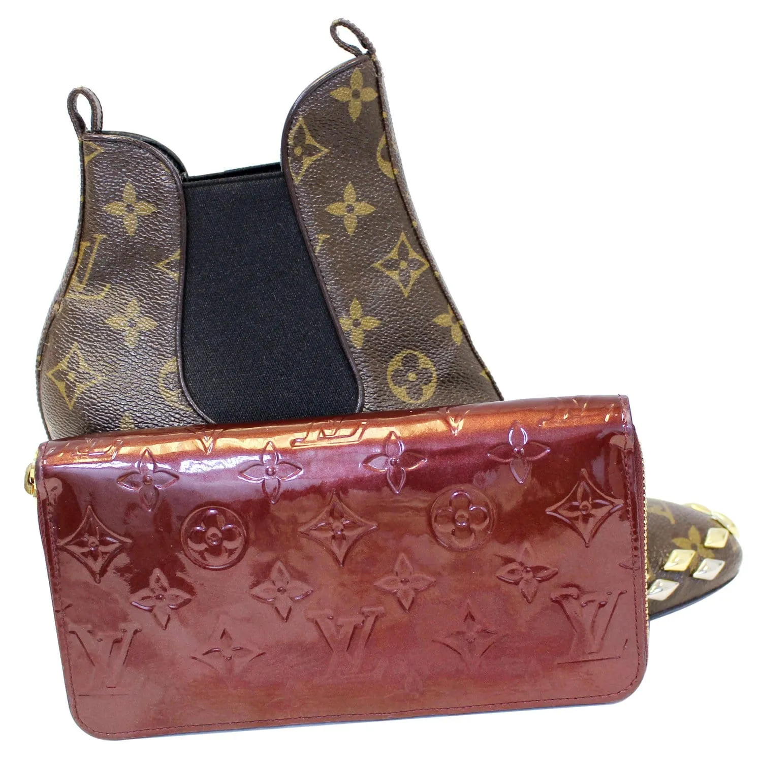 LOUIS VUITTON Monogram Vernis Zippy Wallet Amarante