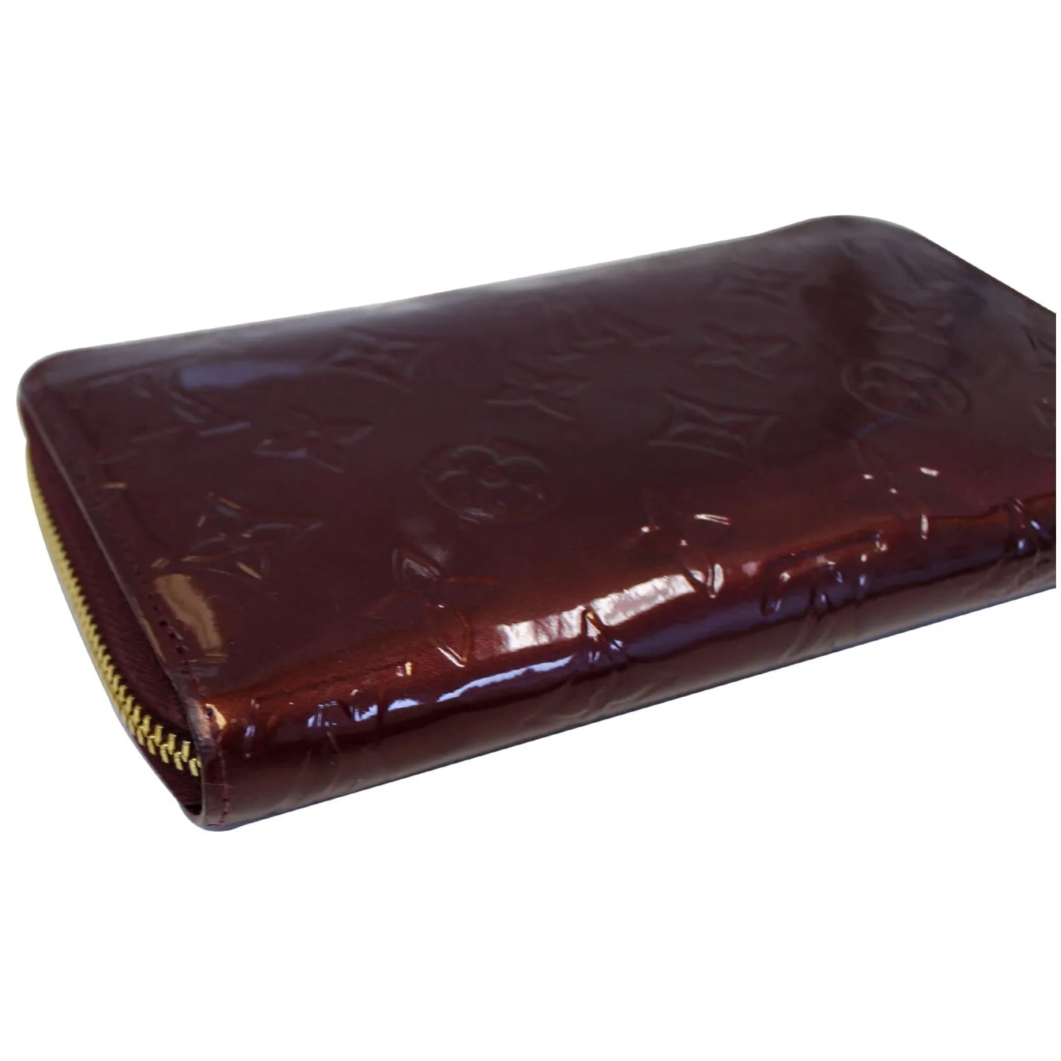 LOUIS VUITTON Monogram Vernis Zippy Wallet Amarante