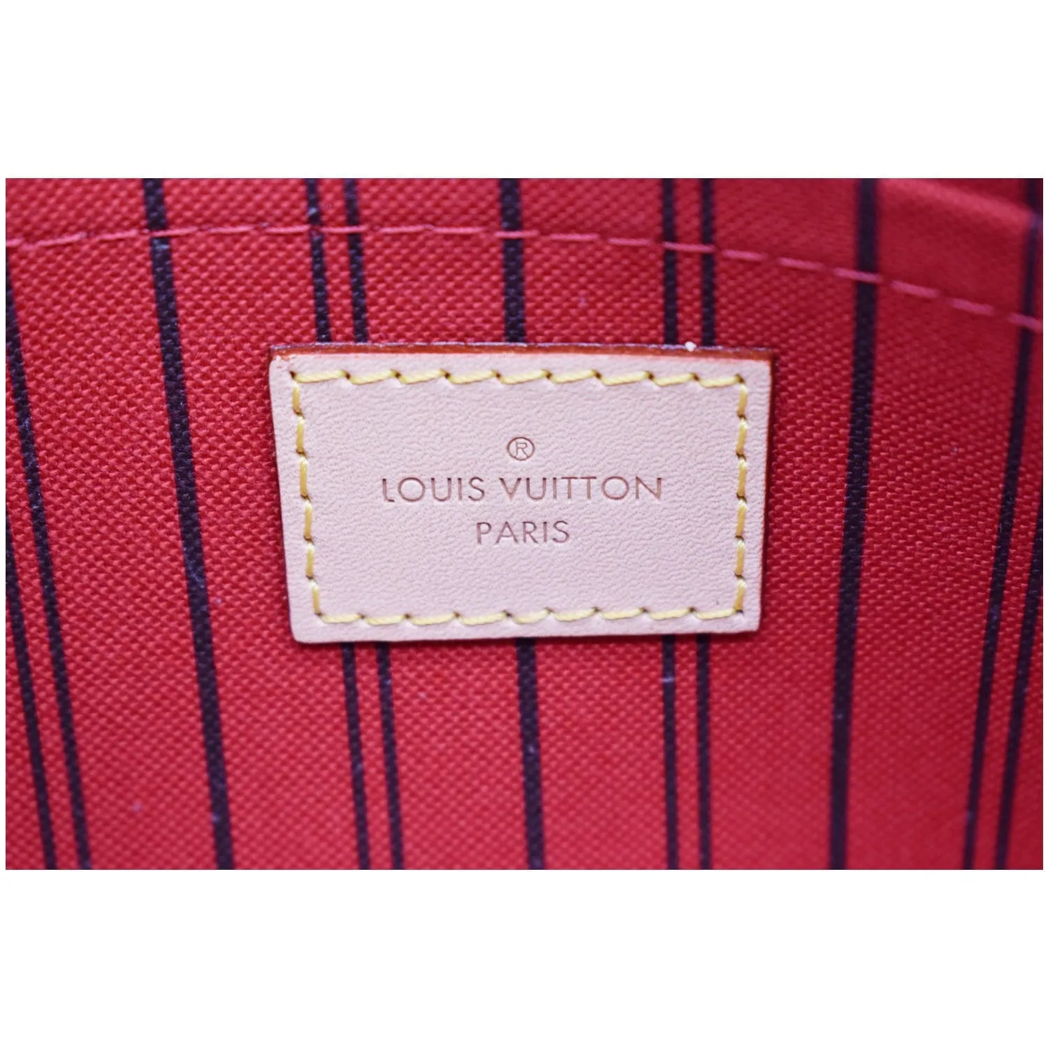 LOUIS VUITTON Neverfull MM Monogram Canvas Pochette Wristlet Pouch Brown