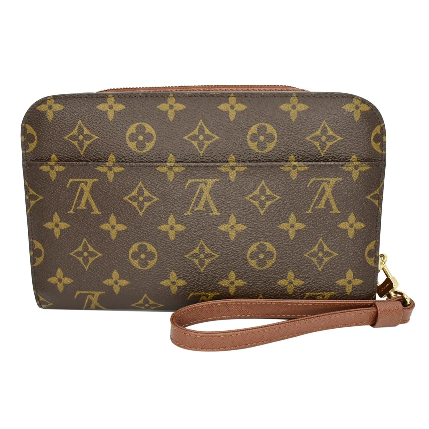 LOUIS VUITTON Orsay Monogram Canvas Clutch Bag Brown