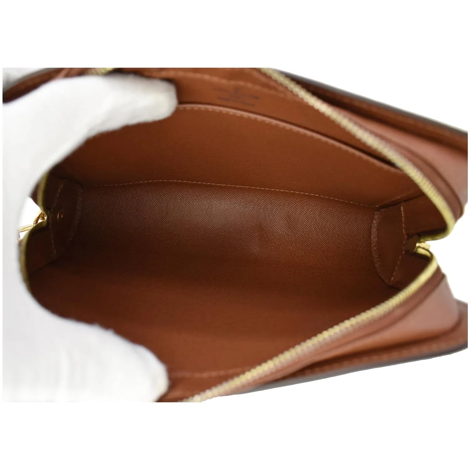 LOUIS VUITTON Orsay Monogram Canvas Clutch Bag Brown