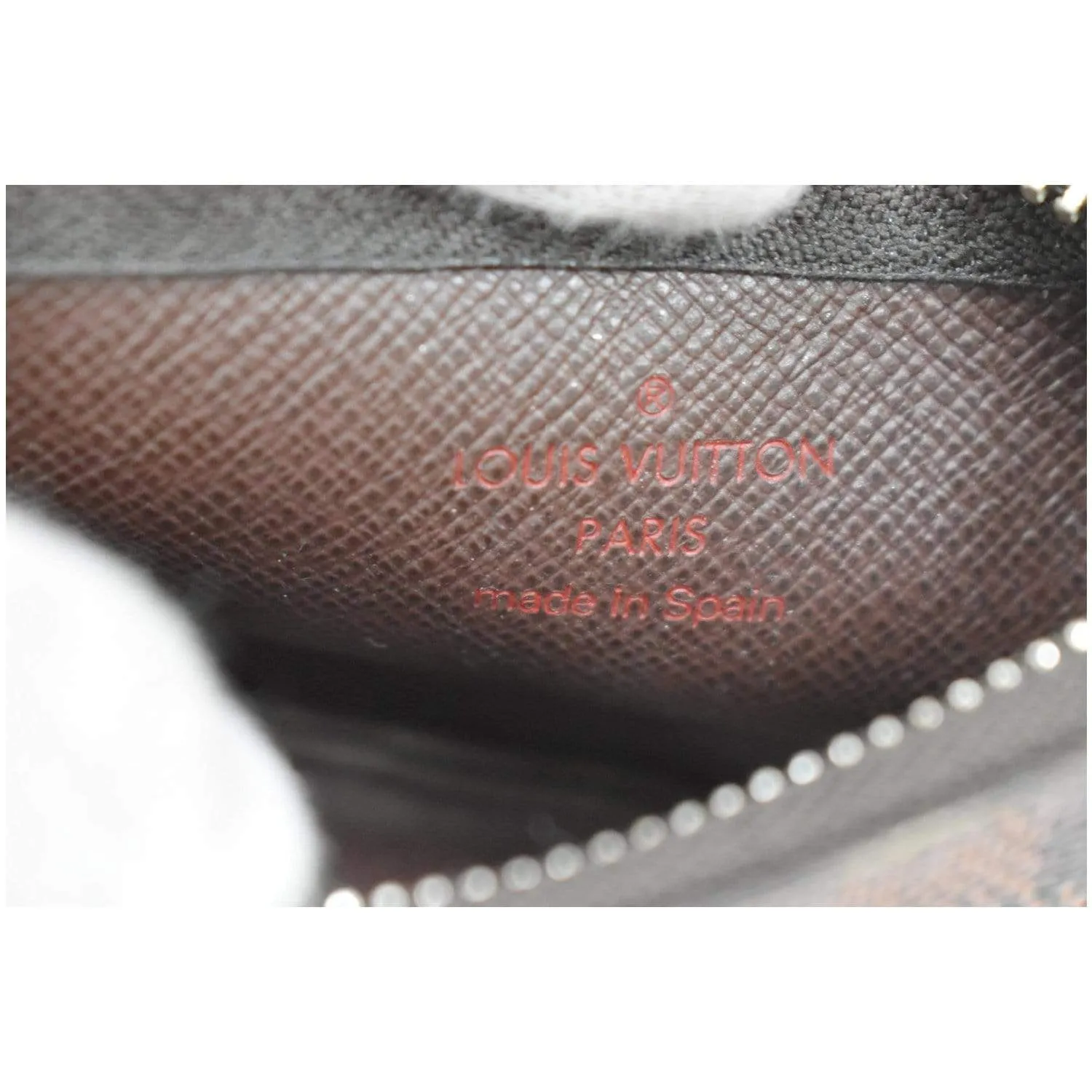 LOUIS VUITTON Pochette Key Cles Damier Ebene Coin Case Brown