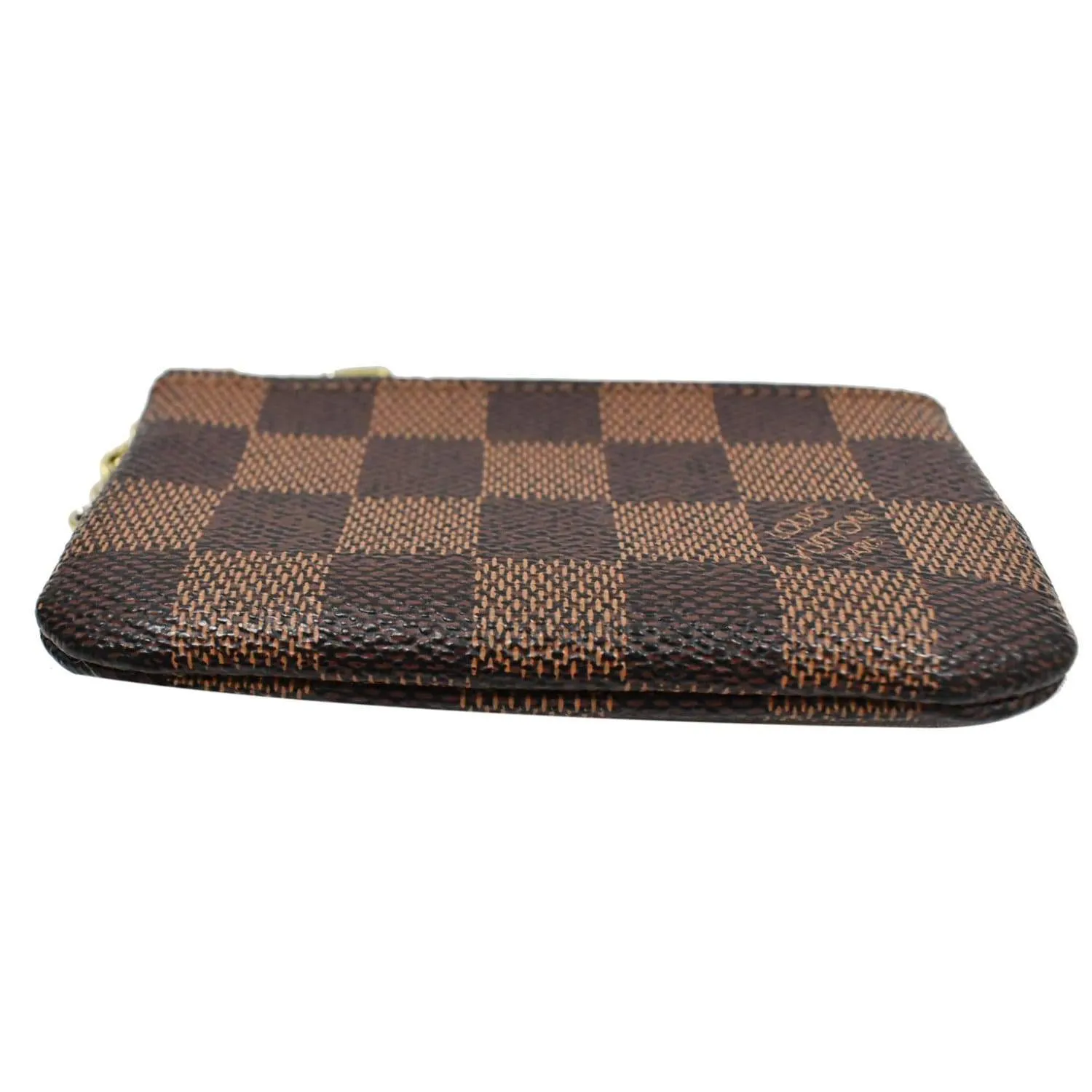 LOUIS VUITTON Pochette Key Cles Damier Ebene Coin Case Brown