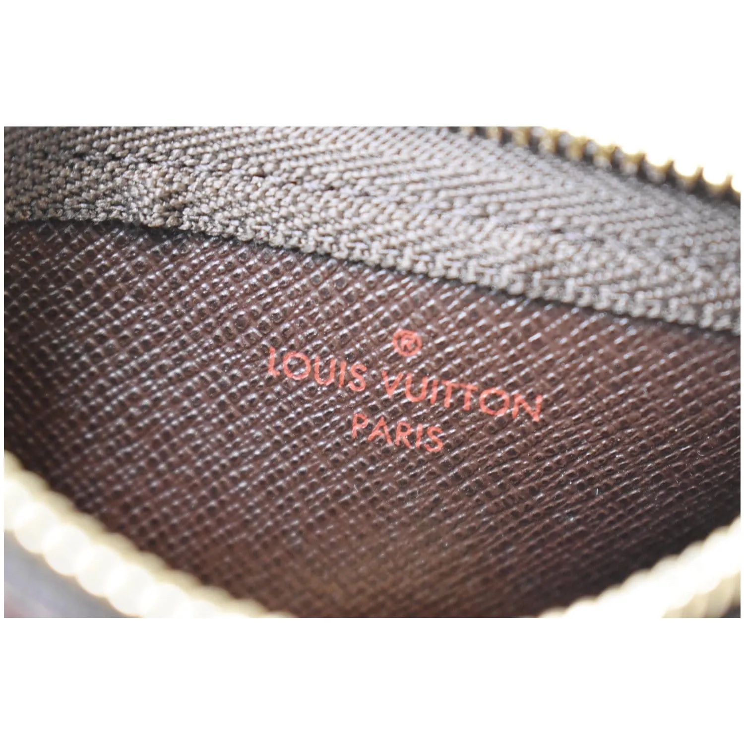 LOUIS VUITTON Pochette Key Cles Damier Ebene Coin Case Brown