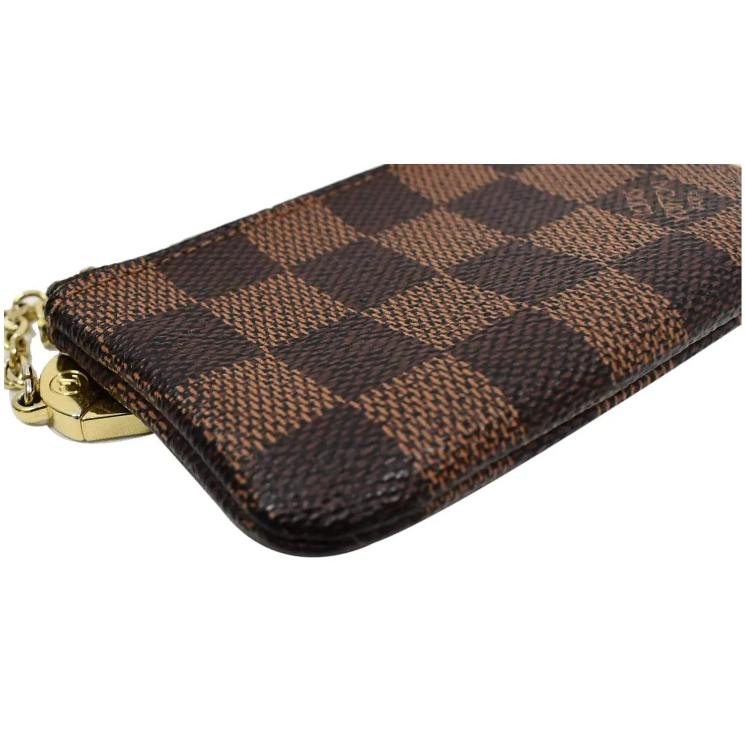 LOUIS VUITTON Pochette Key Cles Damier Ebene Coin Case Brown