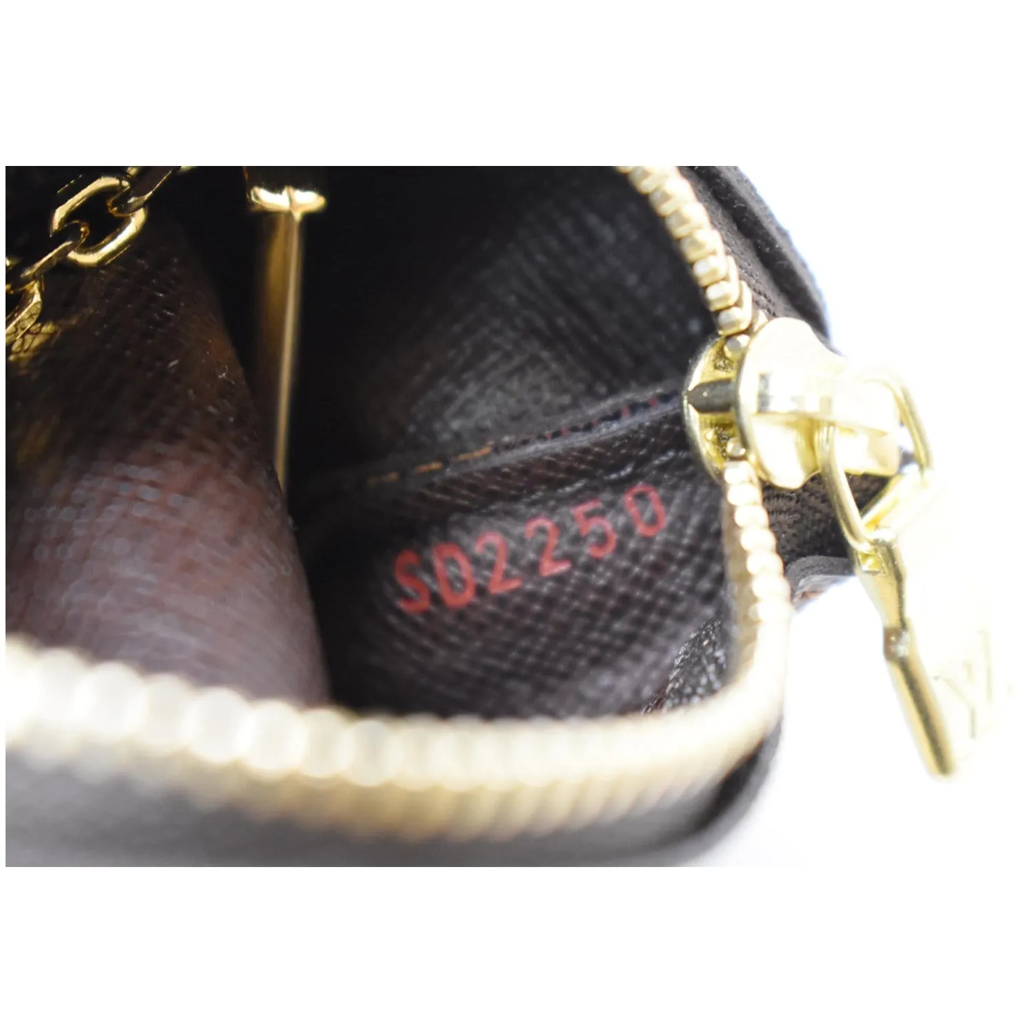 LOUIS VUITTON Pochette Key Cles Damier Ebene Coin Case Brown