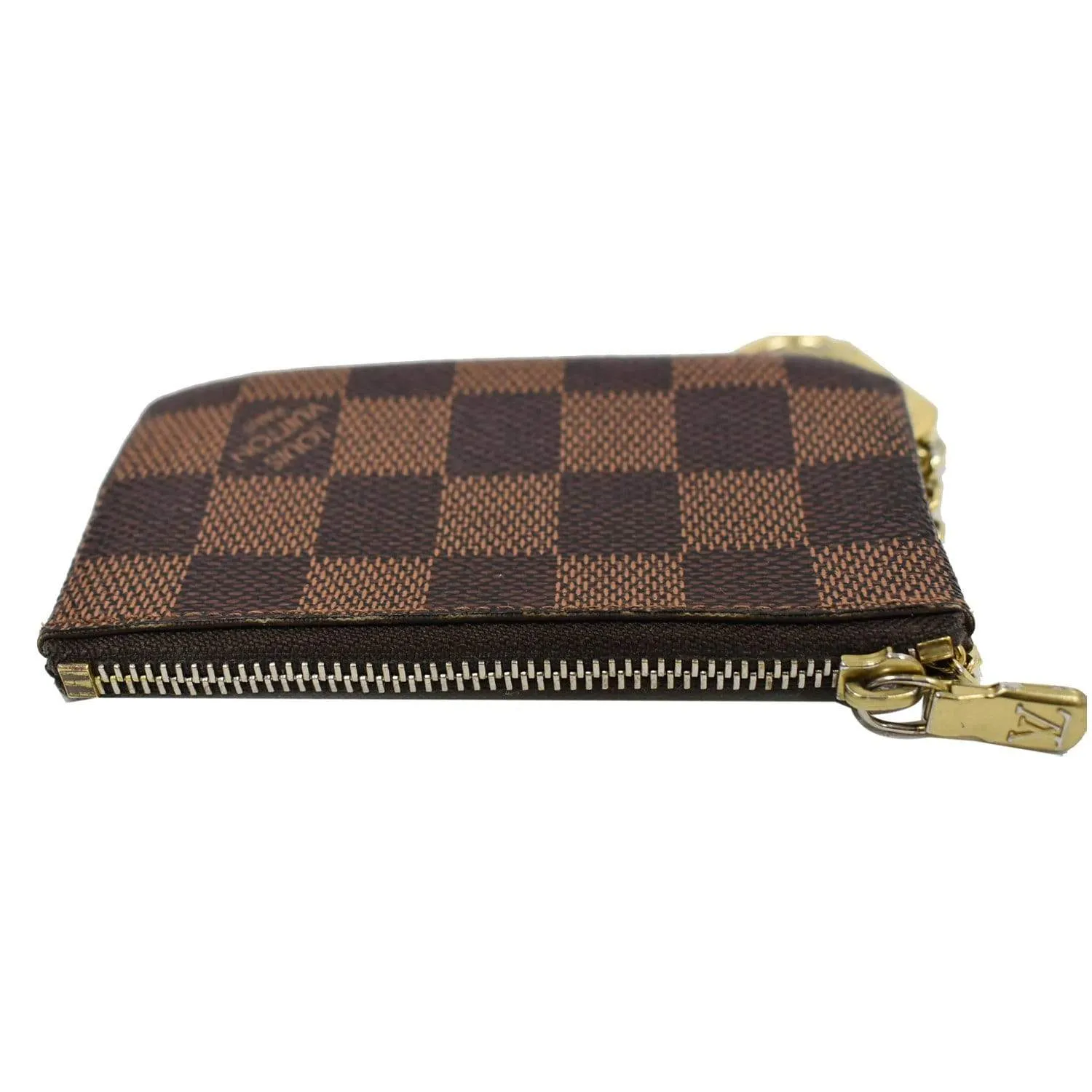 LOUIS VUITTON Pochette Key Cles Damier Ebene Coin Case Brown