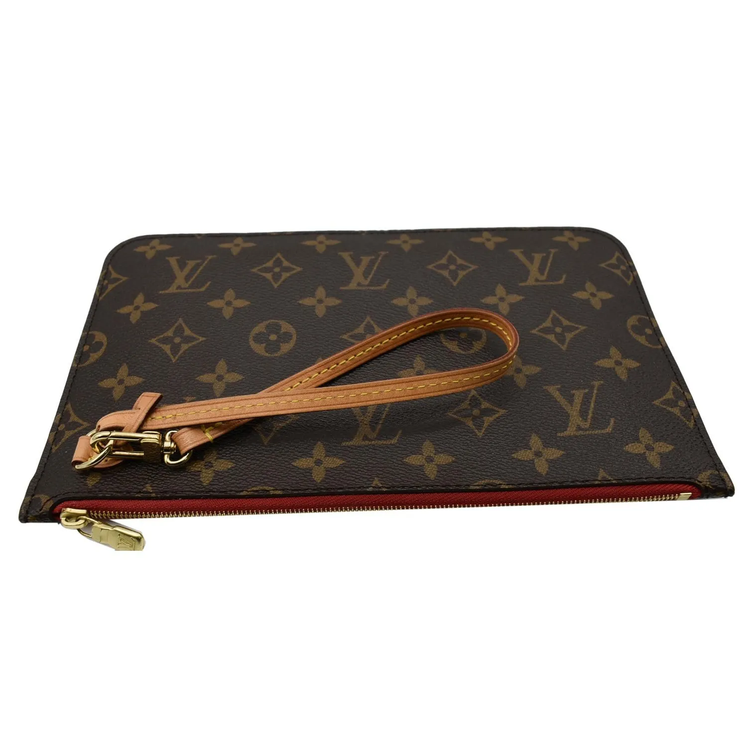 LOUIS VUITTON Pochette Wristlet Monogram Canvas Neverfull MM Brown