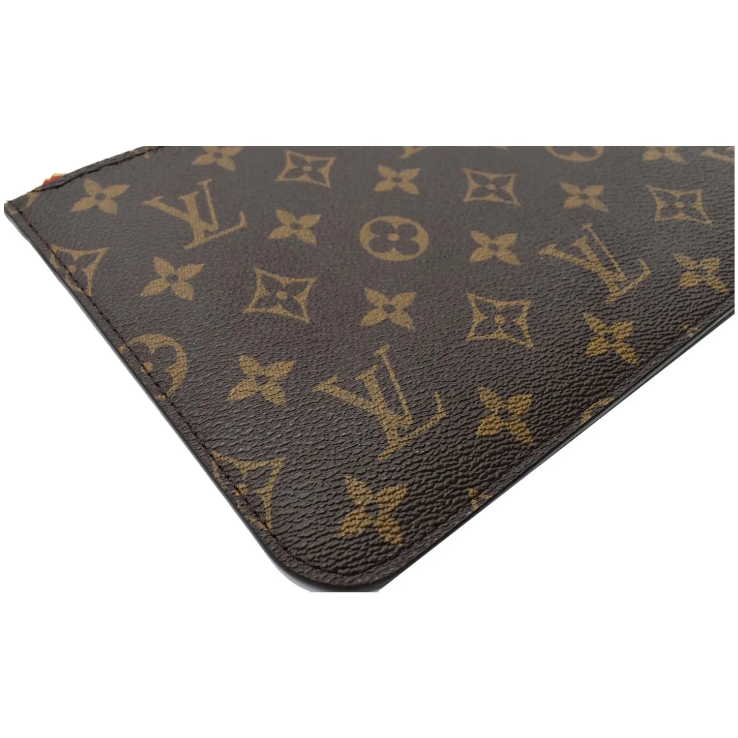 LOUIS VUITTON Pochette Wristlet Monogram Canvas Neverfull MM Brown