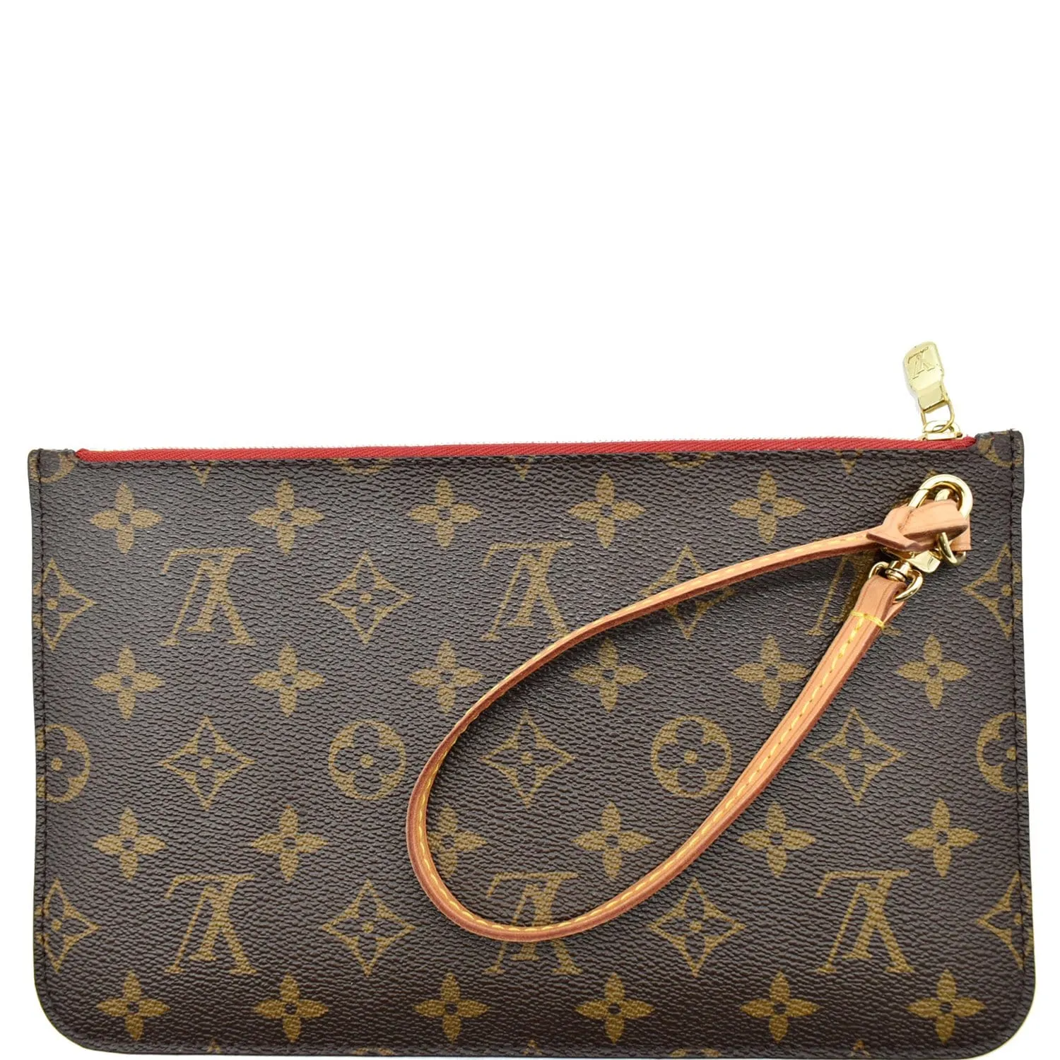 LOUIS VUITTON Pochette Wristlet Monogram Canvas Neverfull MM Brown