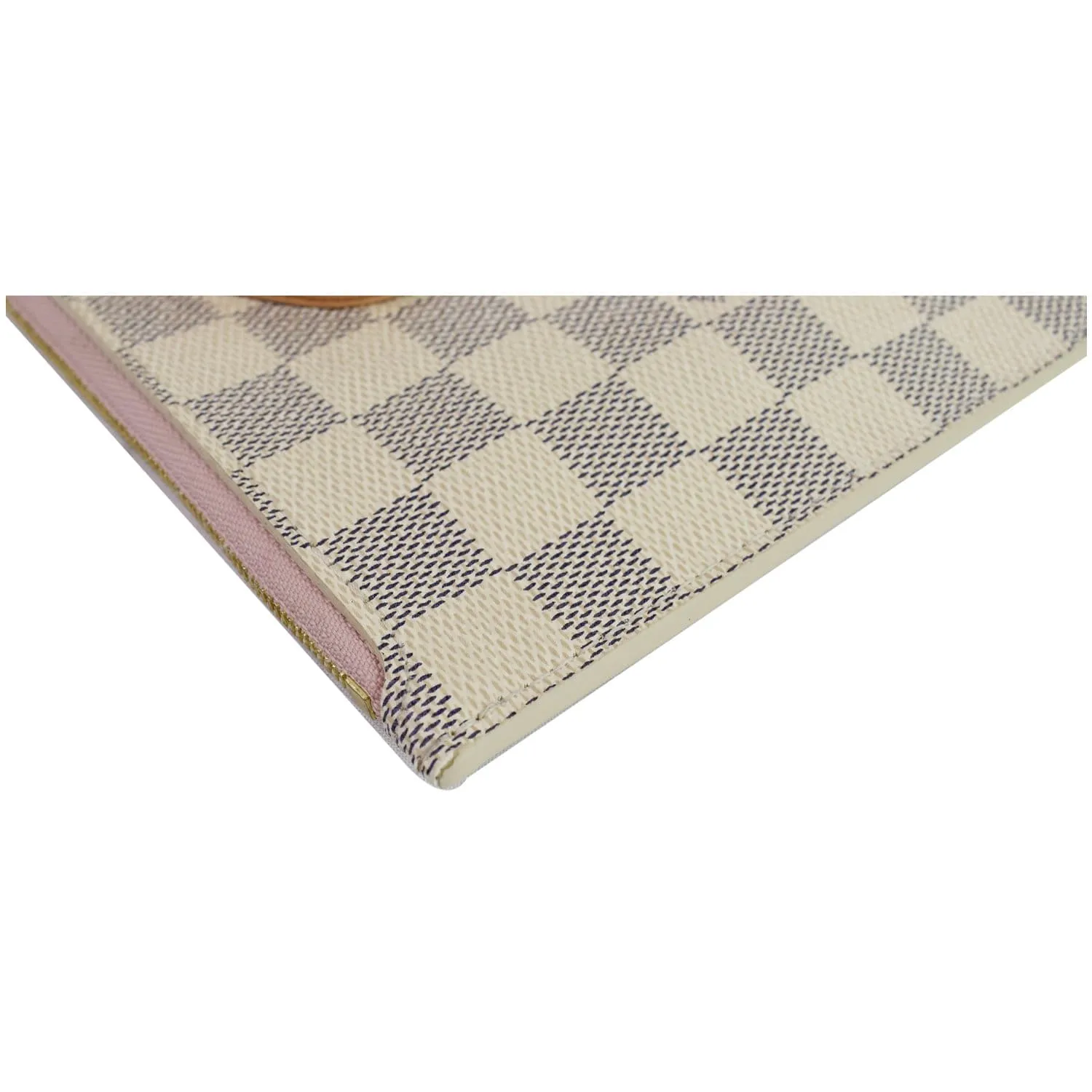 LOUIS VUITTON Pochette Wristlet Pouch Damier Azur Neverfull MM White