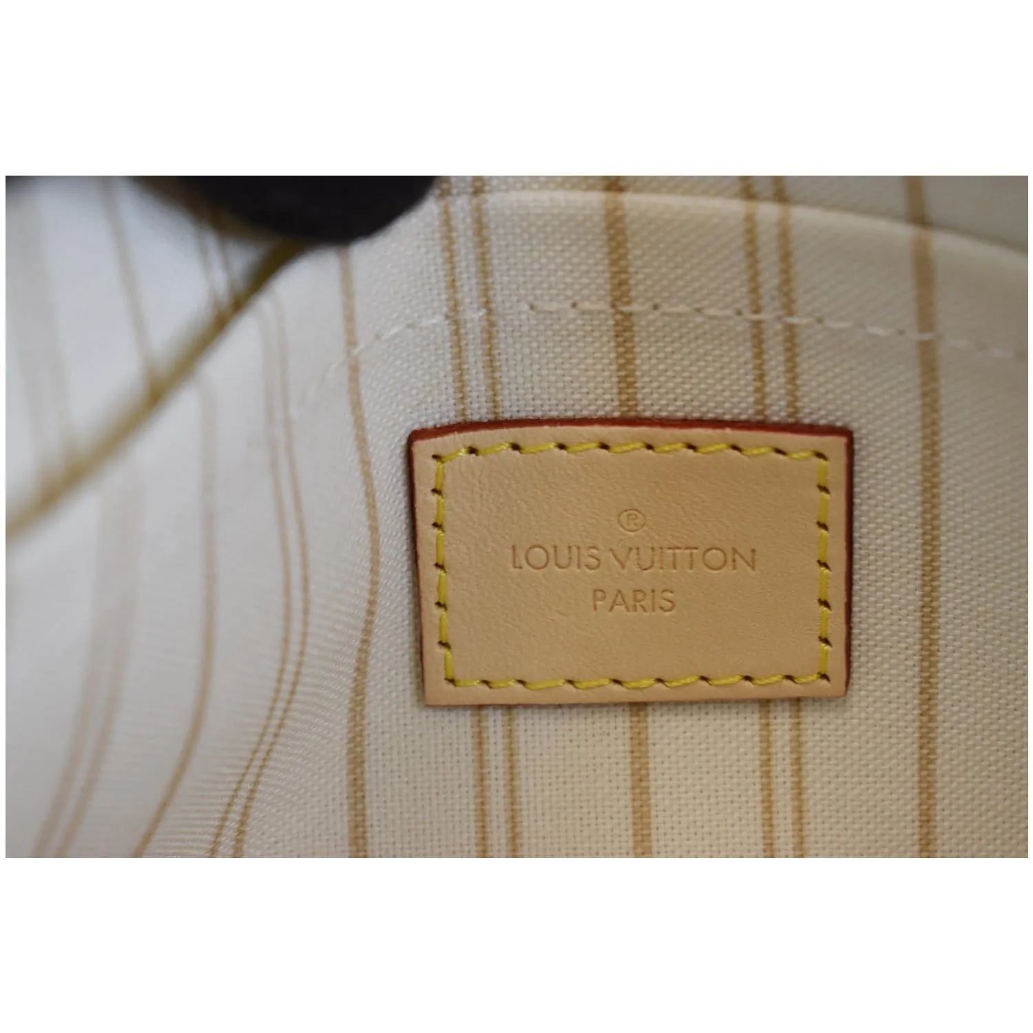 LOUIS VUITTON Pochette Wristlet Pouch Damier Azur Neverfull MM White