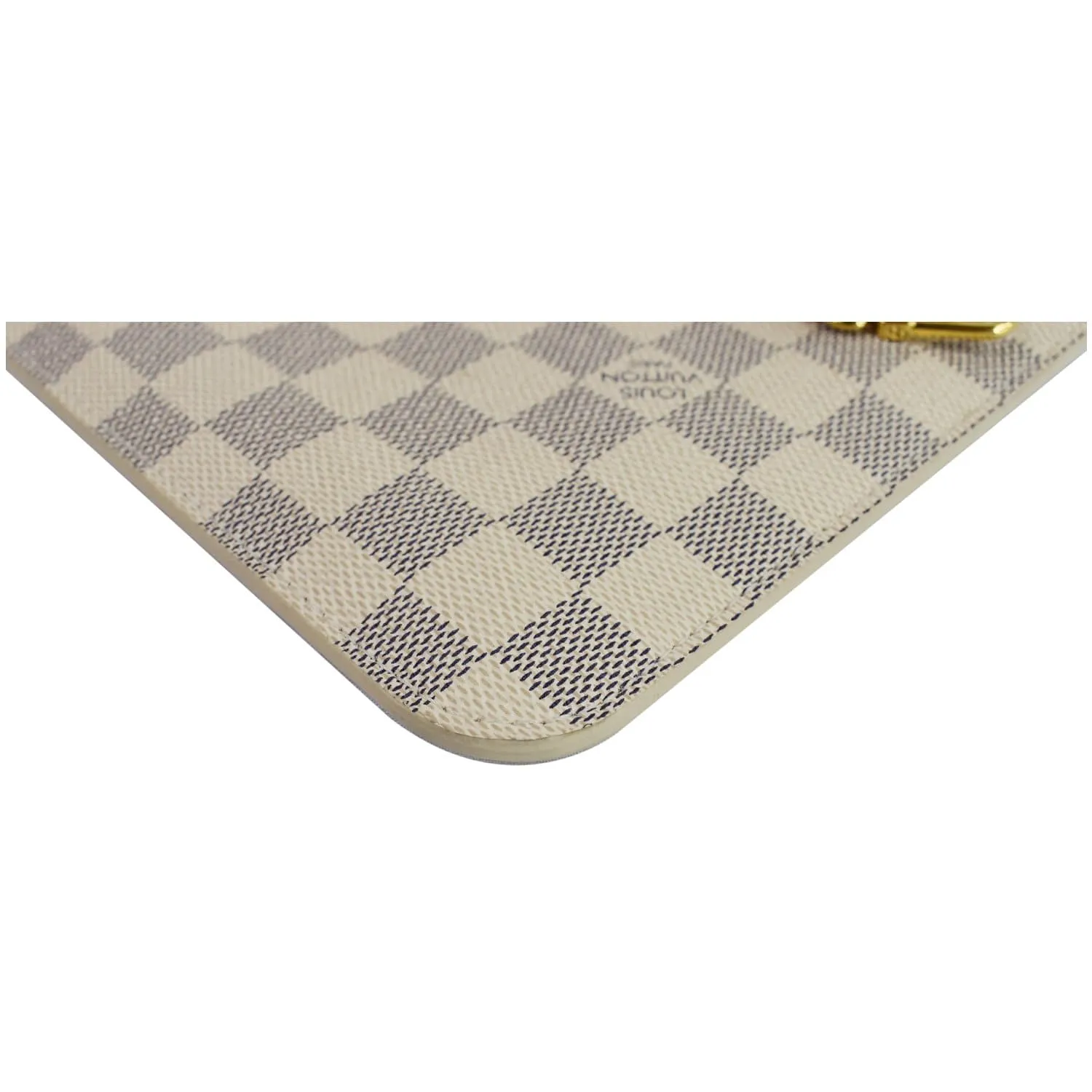 LOUIS VUITTON Pochette Wristlet Pouch Damier Azur Neverfull MM White