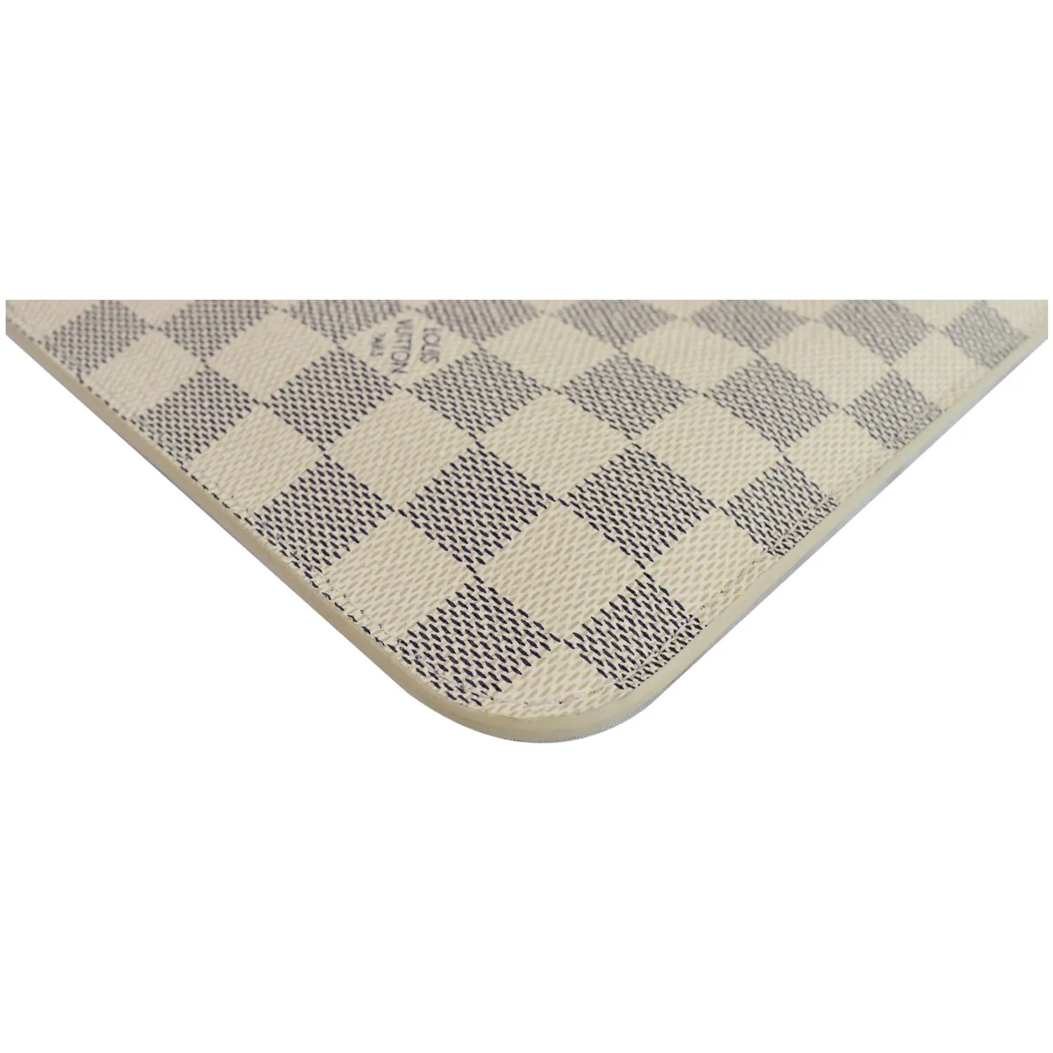 LOUIS VUITTON Pochette Wristlet Pouch Damier Azur Neverfull MM White