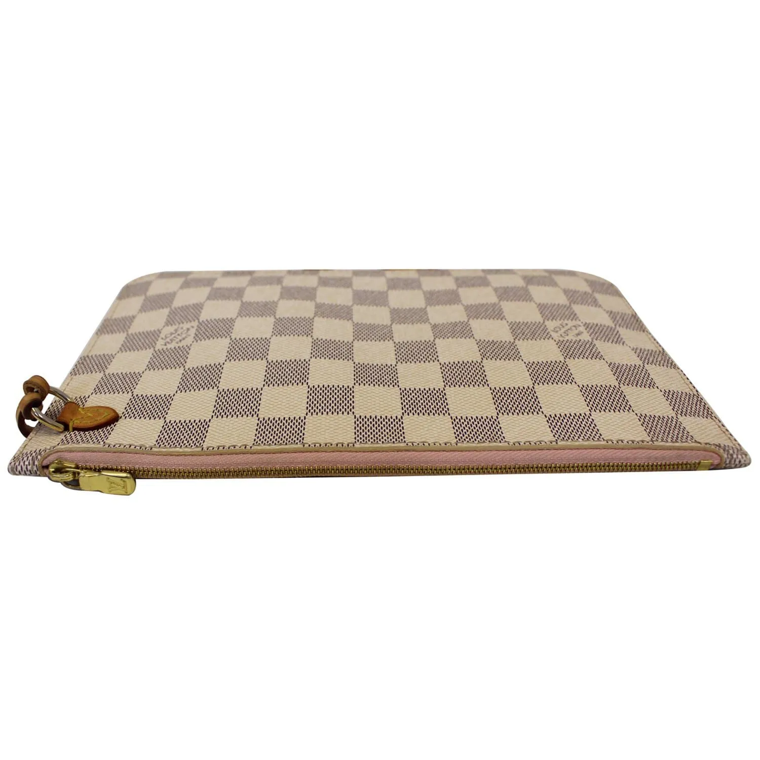 LOUIS VUITTON Pochette Wristlet Pouch Damier Azur Neverfull MM/GM Rose Ballerine
