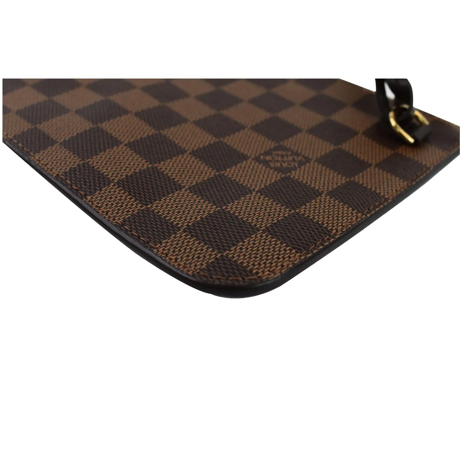 LOUIS VUITTON Pochette Wristlet Pouch Damier Ebene Neverfull GM Rose Ballerine