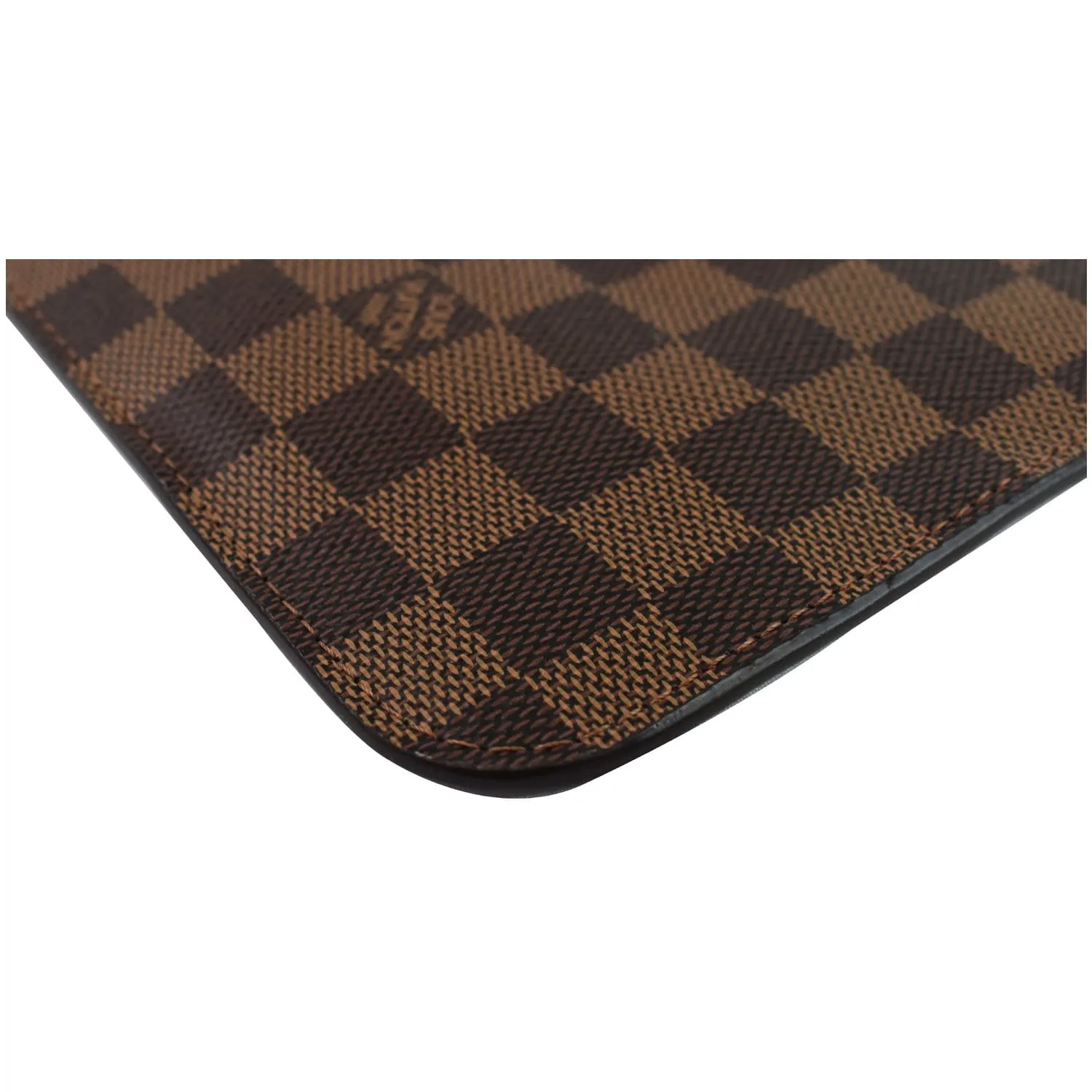 LOUIS VUITTON Pochette Wristlet Pouch Damier Ebene Neverfull GM Rose Ballerine