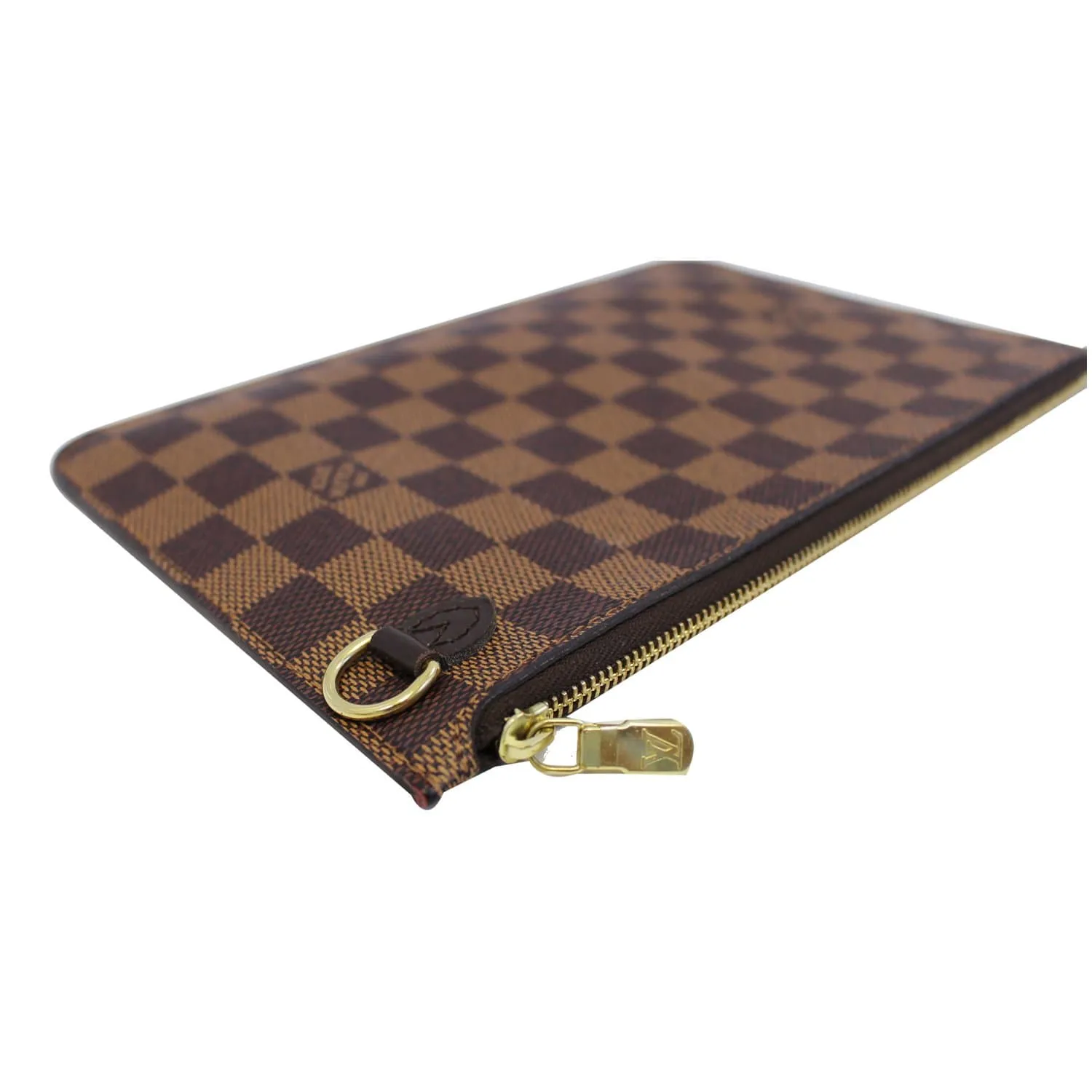 LOUIS VUITTON Pochette Wristlet Pouch Damier Ebene Neverfull MM Brown