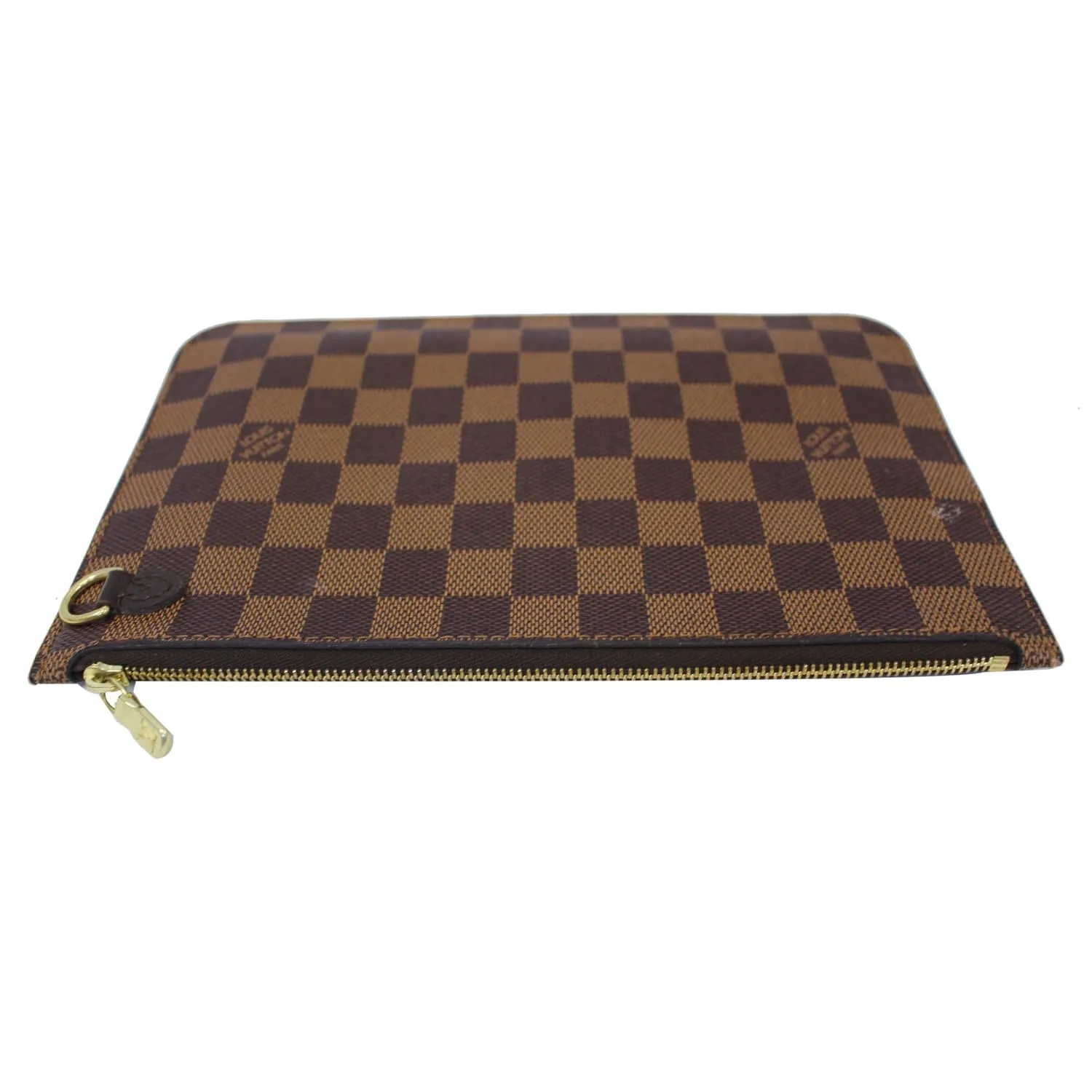 LOUIS VUITTON Pochette Wristlet Pouch Damier Ebene Neverfull MM Brown