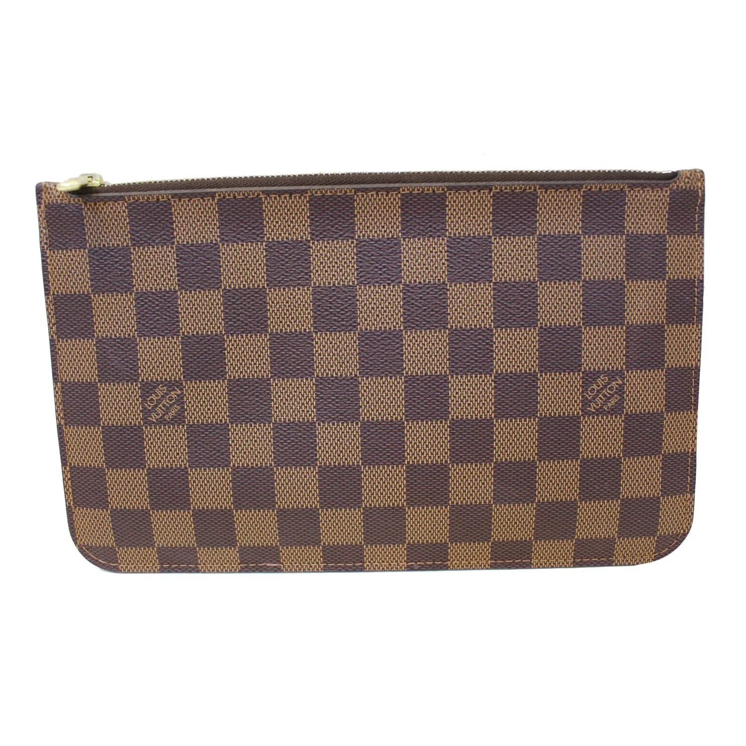 LOUIS VUITTON Pochette Wristlet Pouch Damier Ebene Neverfull MM Brown