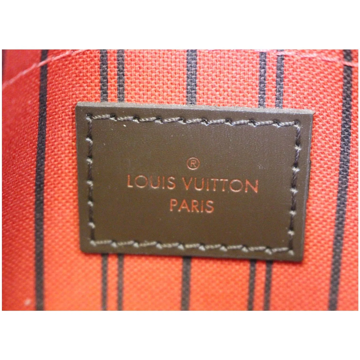 LOUIS VUITTON Pochette Wristlet Pouch Damier Ebene Neverfull MM Brown