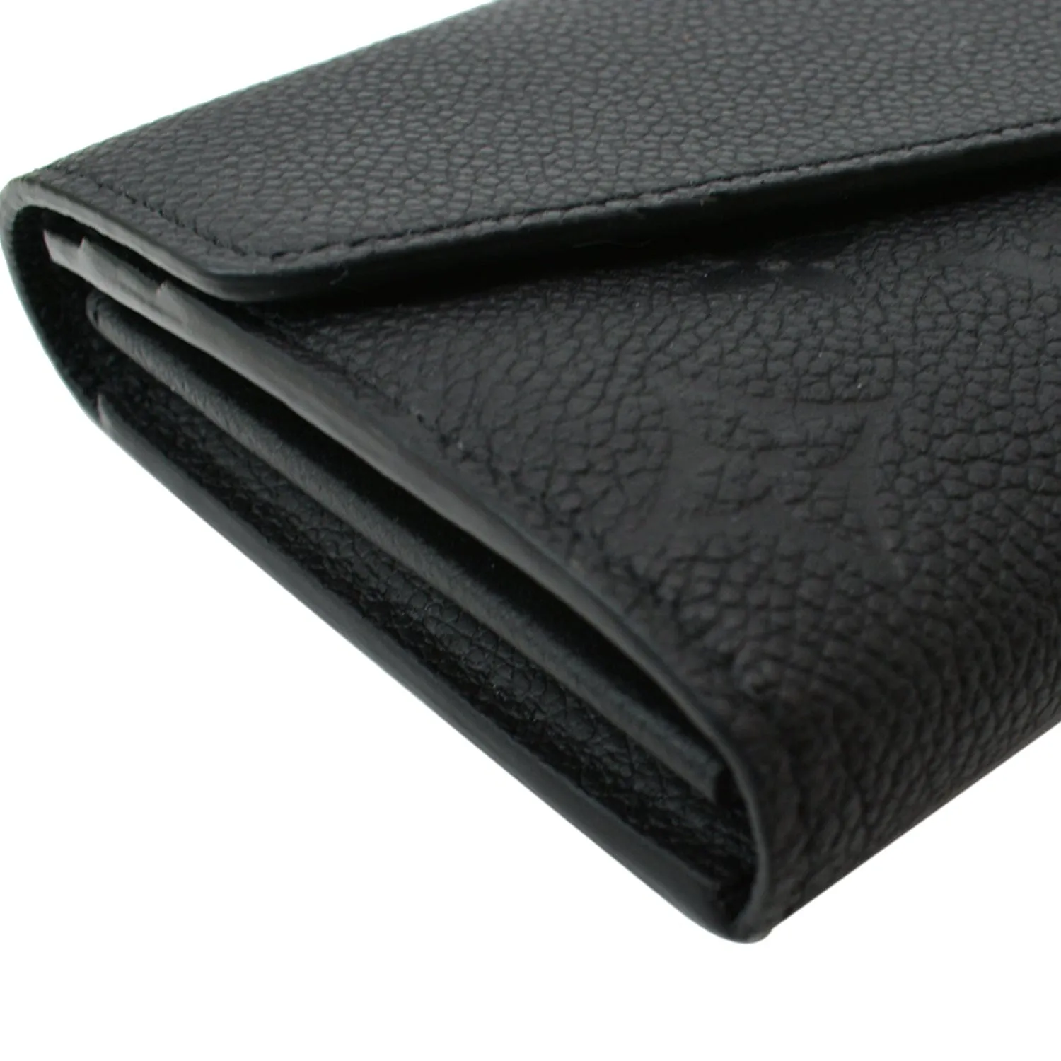 LOUIS VUITTON Sarah Monogram Empreinte Leather Wallet Black
