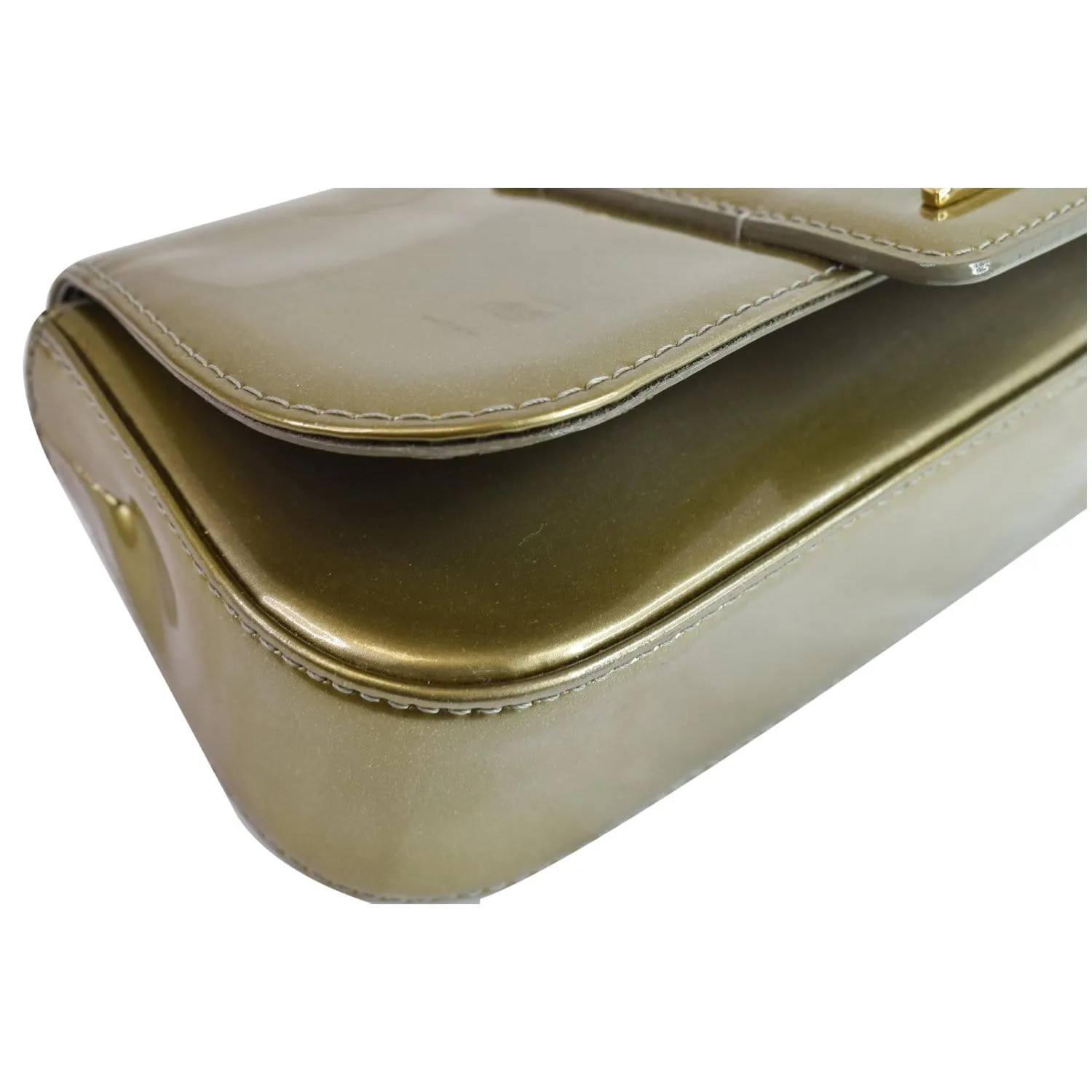 LOUIS VUITTON Sobe Pochette Vernis Leather Clutch Bag Khaki Green - Last Call