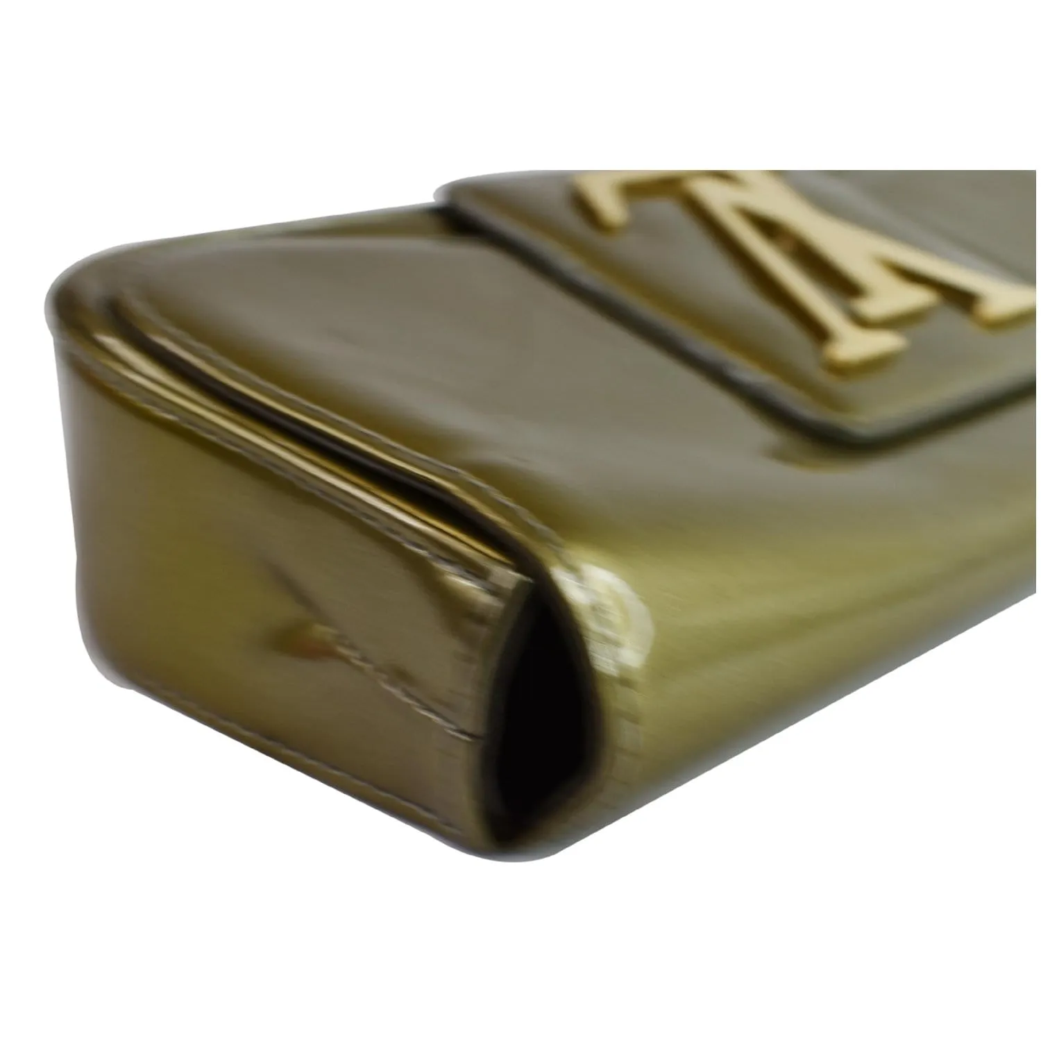 LOUIS VUITTON Sobe Pochette Vernis Leather Clutch Bag Khaki Green - Last Call