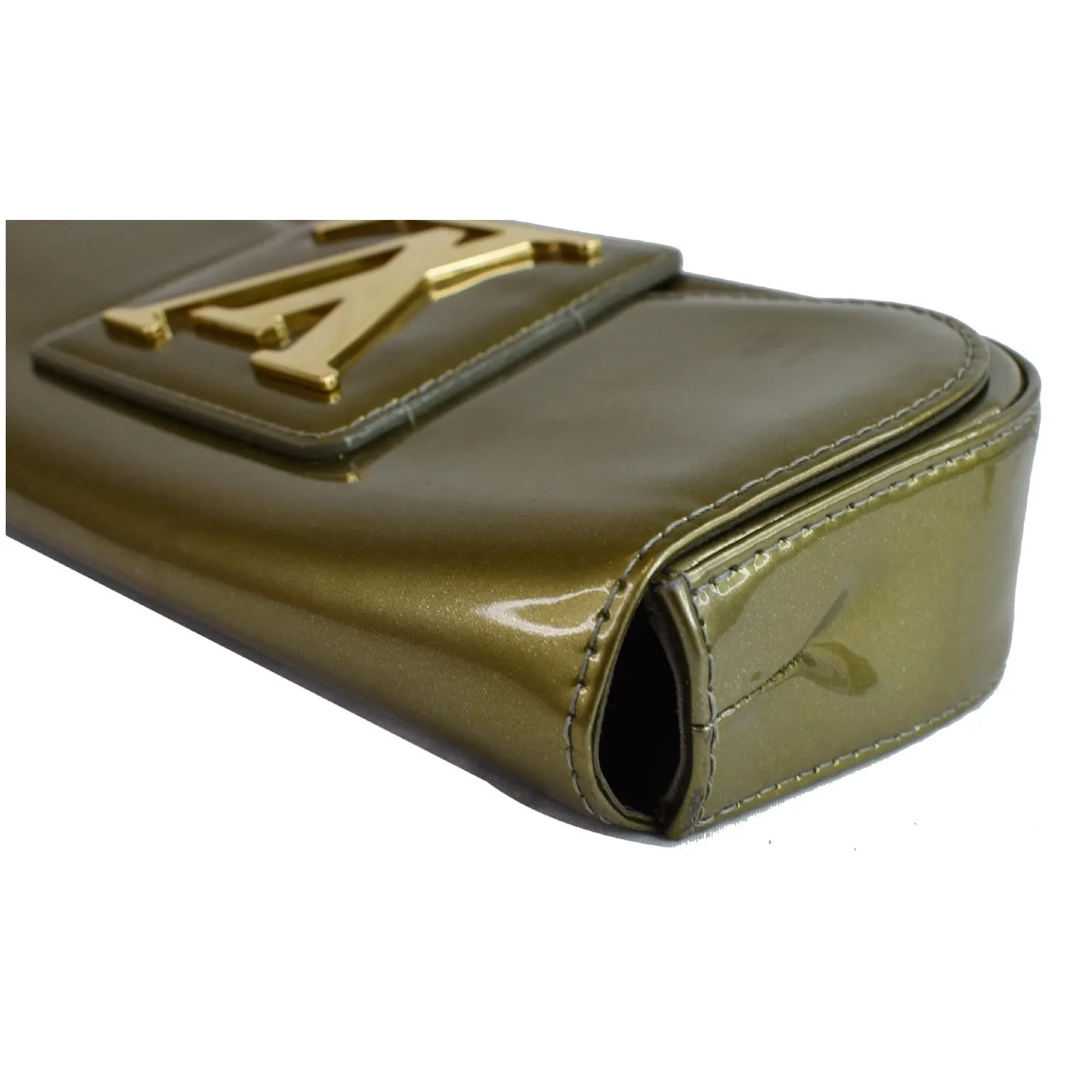 LOUIS VUITTON Sobe Pochette Vernis Leather Clutch Bag Khaki Green - Last Call