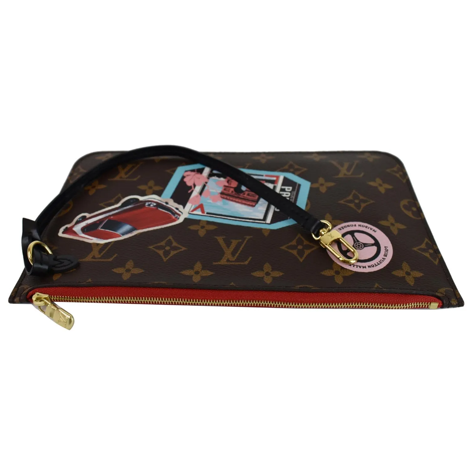 LOUIS VUITTON World Tour Pochette Monogram Canvas Neverfull Wristlet Brown - 15% OFF