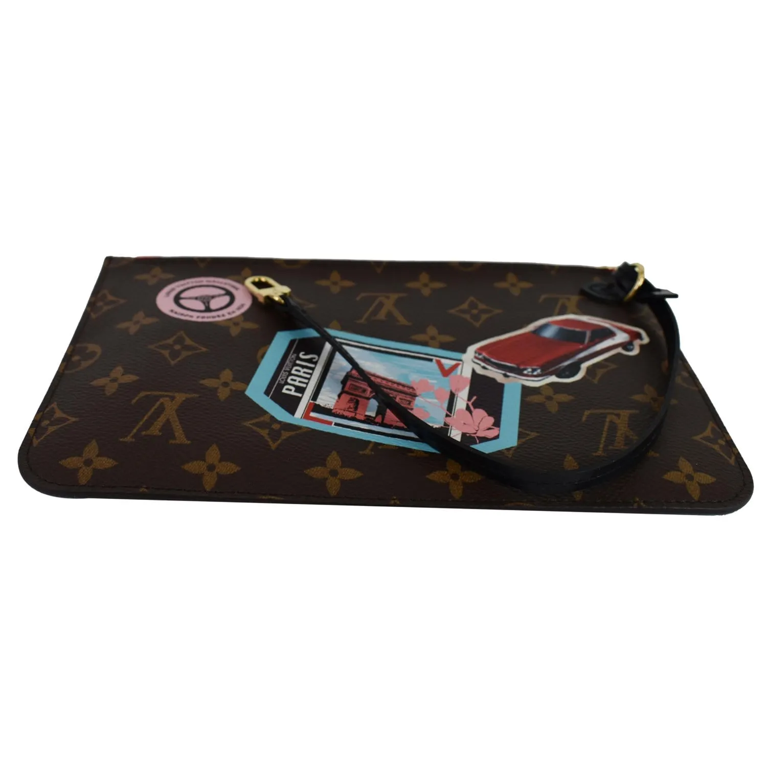LOUIS VUITTON World Tour Pochette Monogram Canvas Neverfull Wristlet Brown - 15% OFF