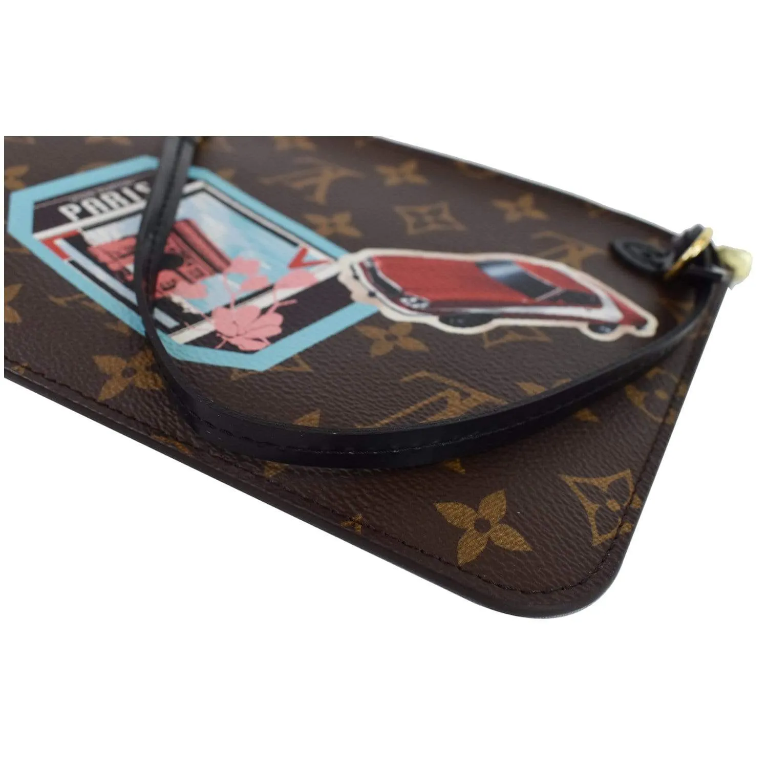 LOUIS VUITTON World Tour Pochette Monogram Canvas Neverfull Wristlet Brown - 15% OFF