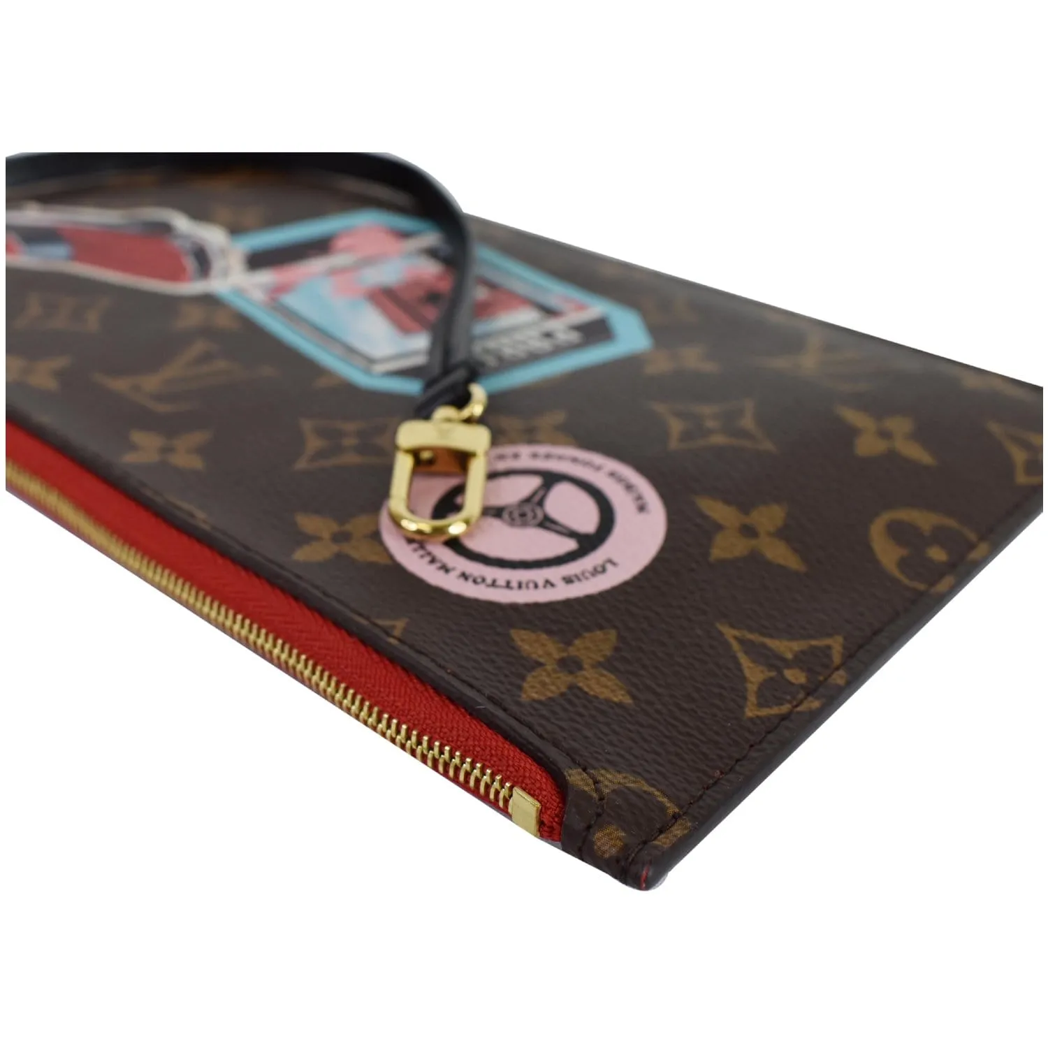 LOUIS VUITTON World Tour Pochette Monogram Canvas Neverfull Wristlet Brown - 15% OFF