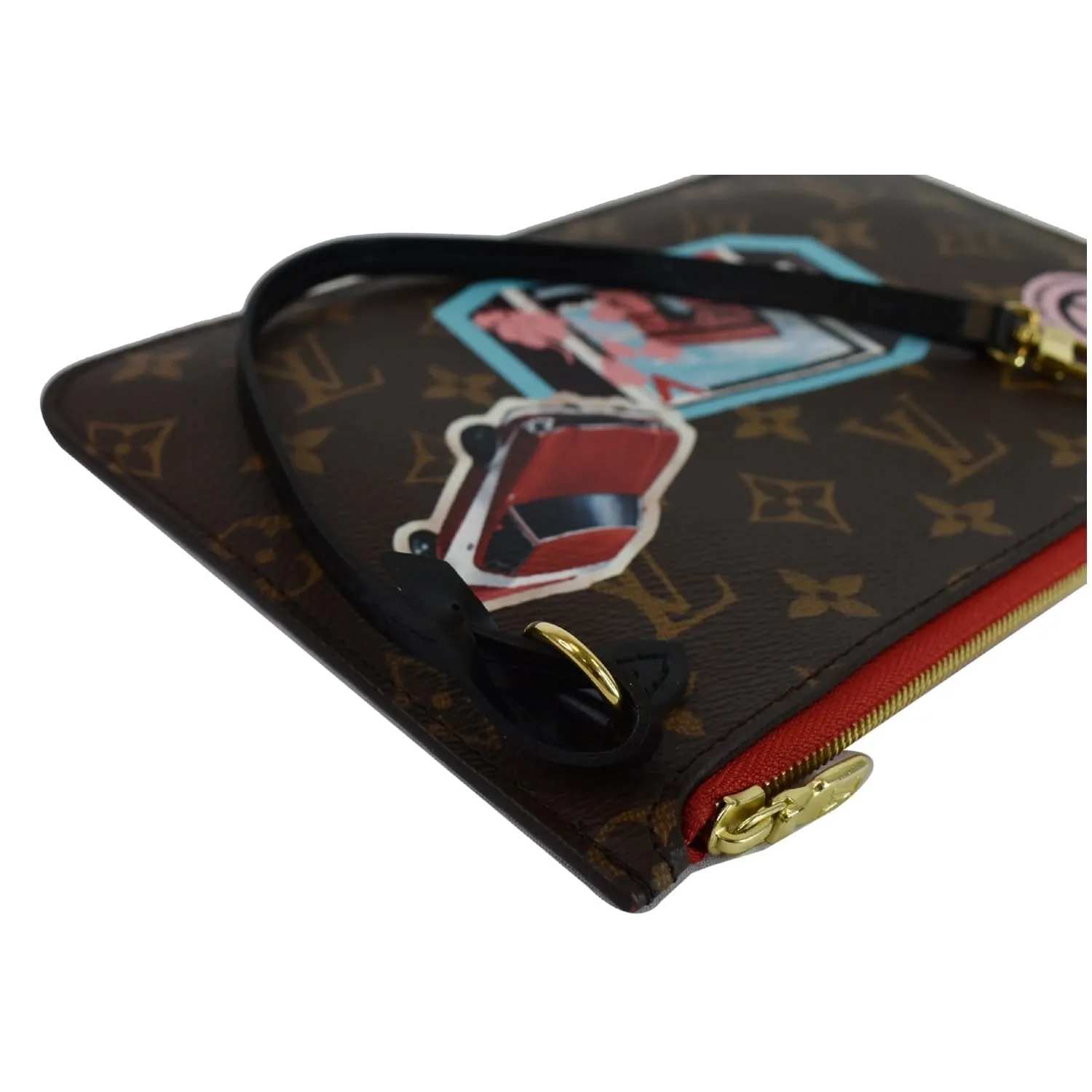 LOUIS VUITTON World Tour Pochette Monogram Canvas Neverfull Wristlet Brown - 15% OFF