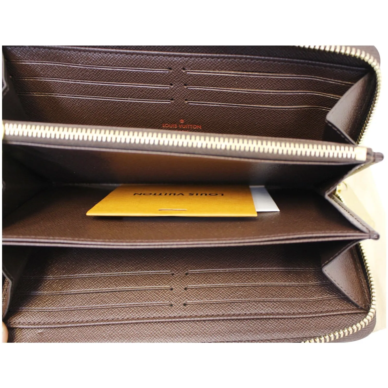 LOUIS VUITTON Zippy Damier Ebene Long Wallet Brown