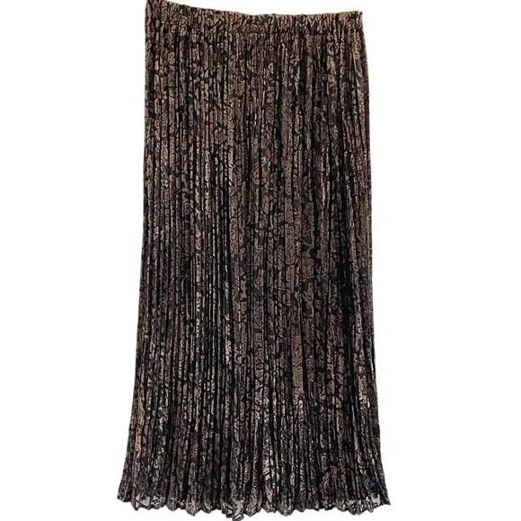 Lucia Lukken Broomskirt Black Brown Velvet Pattern Maxi Skirt