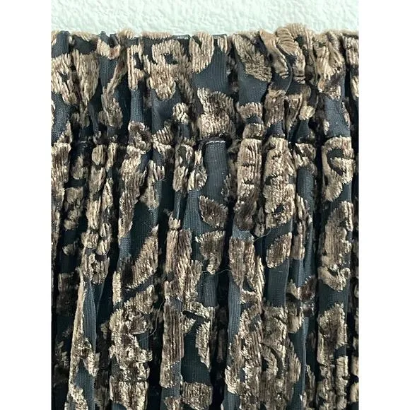 Lucia Lukken Broomskirt Black Brown Velvet Pattern Maxi Skirt