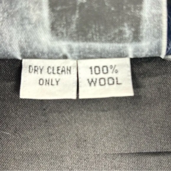 Lynn‎ Murray Vintage 100% Wool Women's Large Blue Black Coat Geometric Artsy
