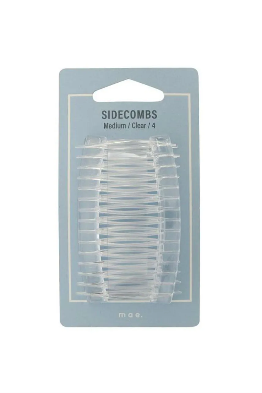 MAE 40-2000CL Sidecombs Clear Medium 4pcs