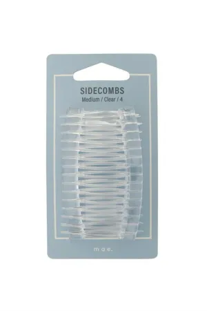 MAE 40-2000CL Sidecombs Clear Medium 4pcs