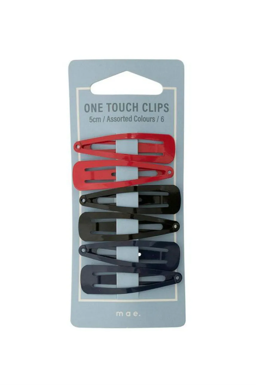 MAE 40-2103AC One Touch Clip 5cm Assorted Colours 6pcs
