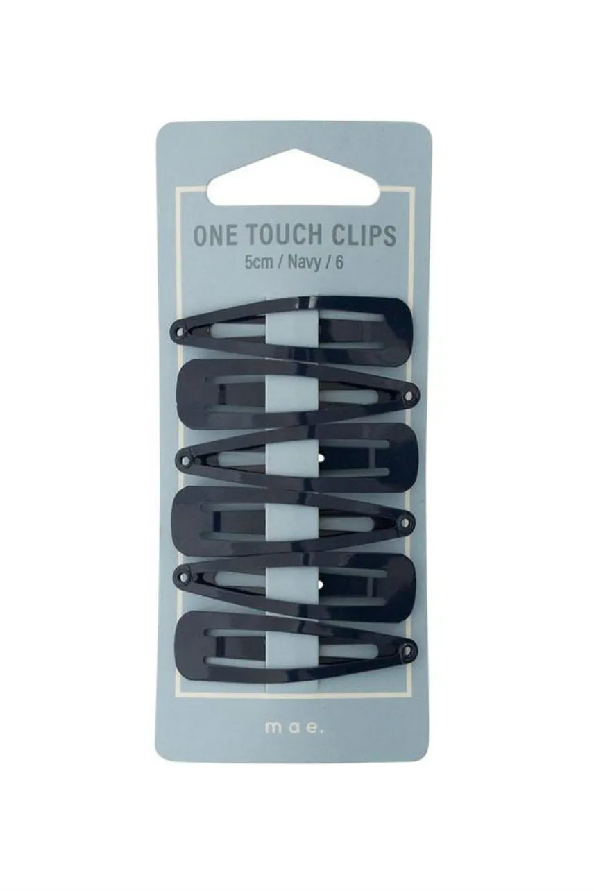 MAE 40-2103NA One Touch Clip 5cm Navy 6pcs
