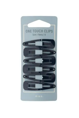MAE 40-2103NA One Touch Clip 5cm Navy 6pcs
