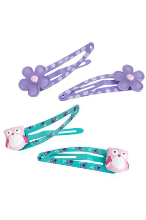 MAE 40-3102 One Touch Clips 4cm Daisy and Owl  4pcs
